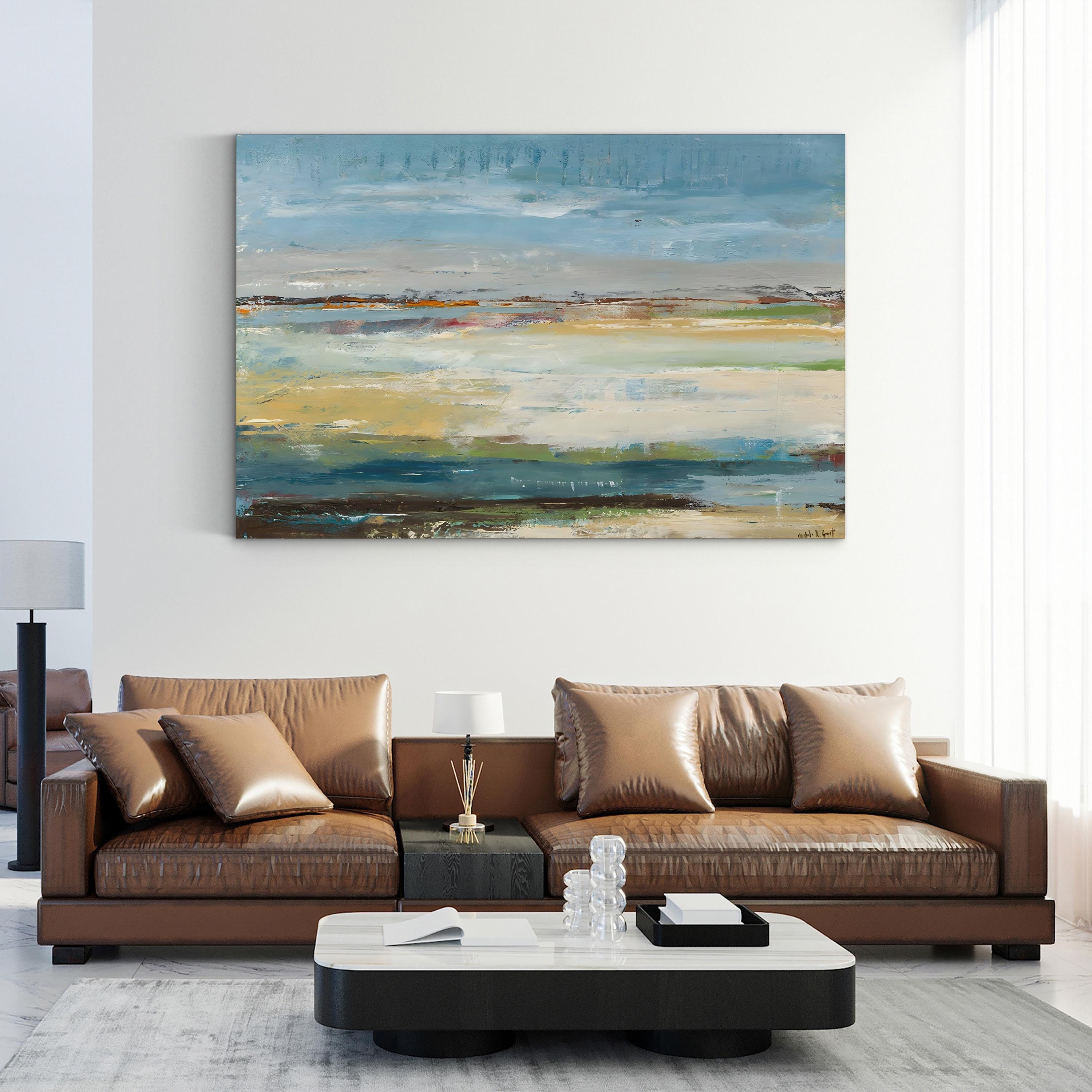 Day at the Beach I Wall Art by Michele Gort | Contemporary Coastal Seascape Canvas Print