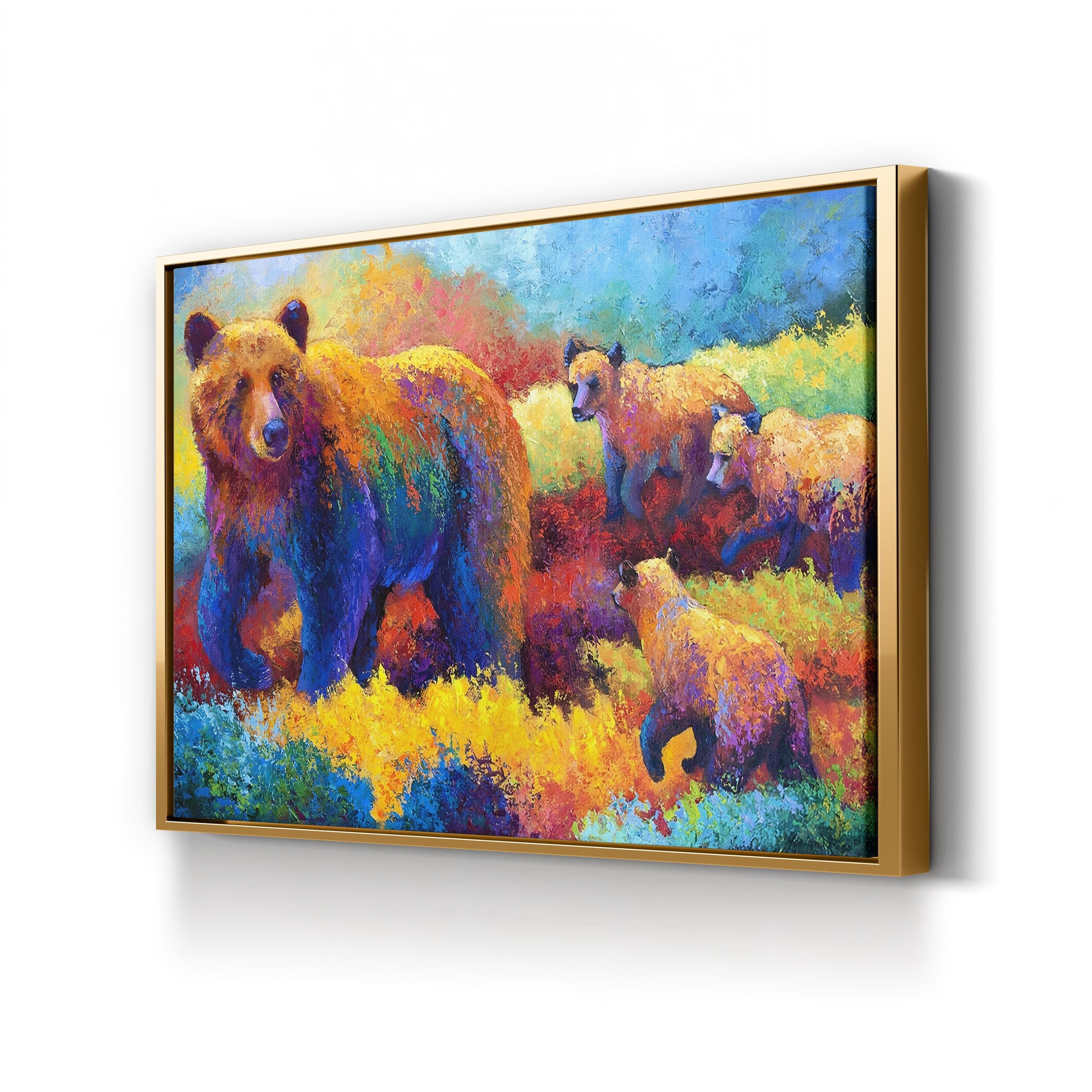 Denali Family Wall Art – Abstract Bear Family Wilderness Canvas by Marion Rose