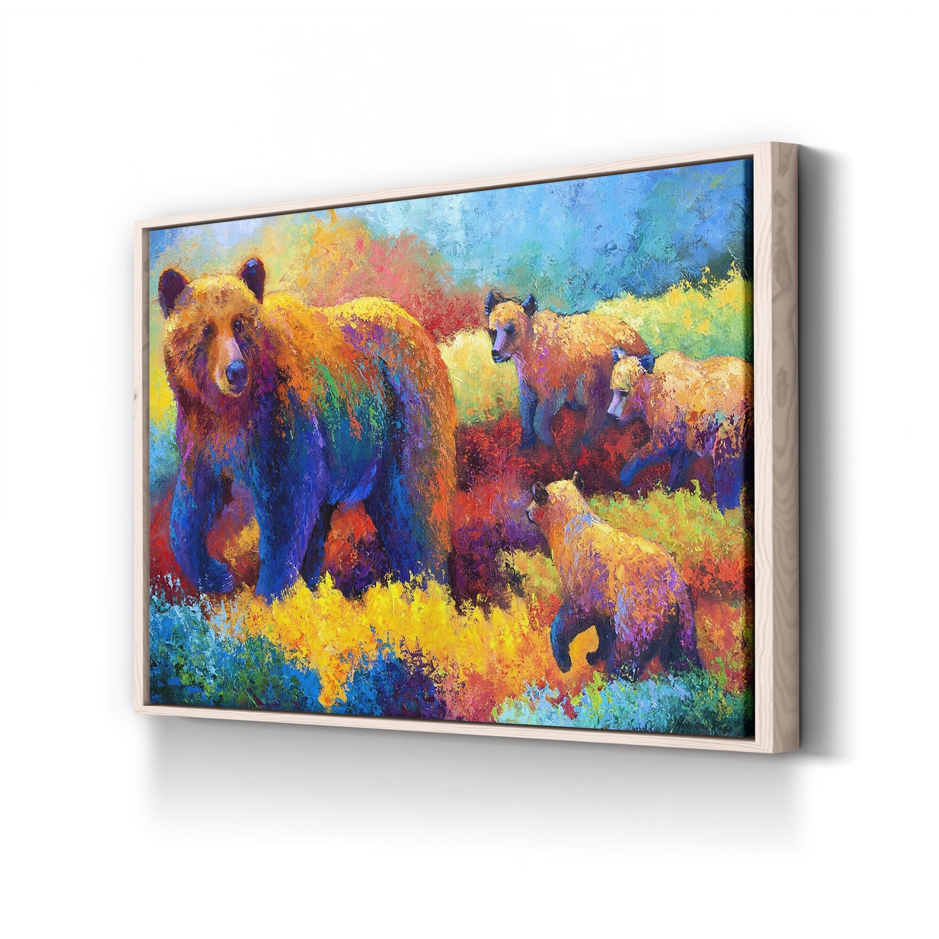 Denali Family Wall Art – Abstract Bear Family Wilderness Canvas by Marion Rose