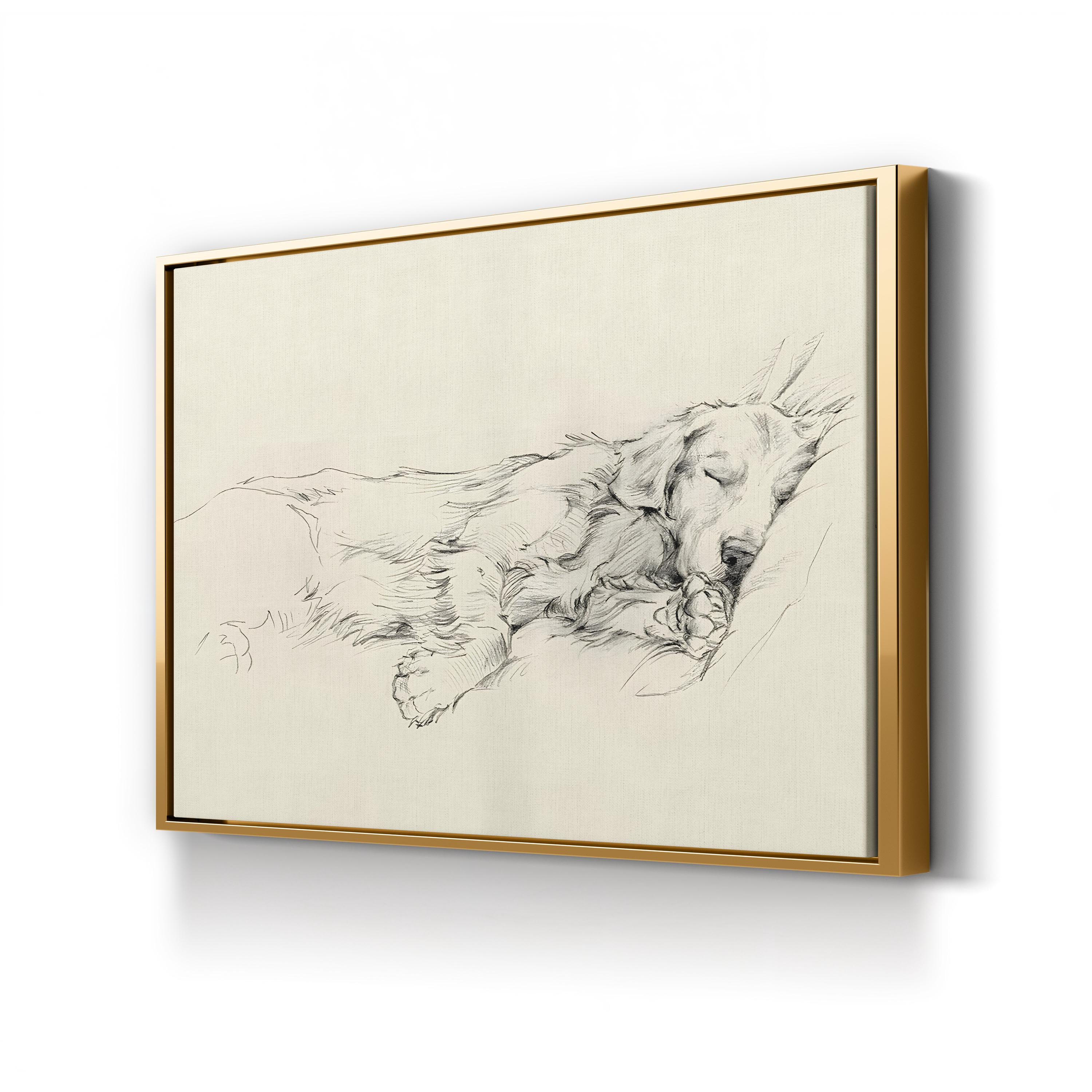 Dog Days III Wall Art – Minimalist Pencil Dog Sketch by Ethan Harper
