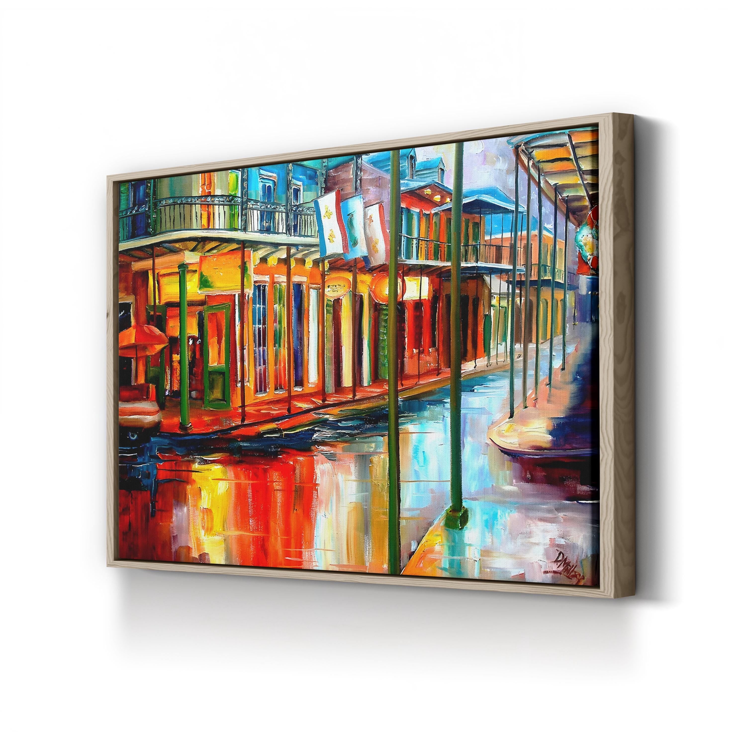 Downpour at Jackson Square, New Orleans – Contemporary Urban Street Scene Wall Art by Diane Millsap