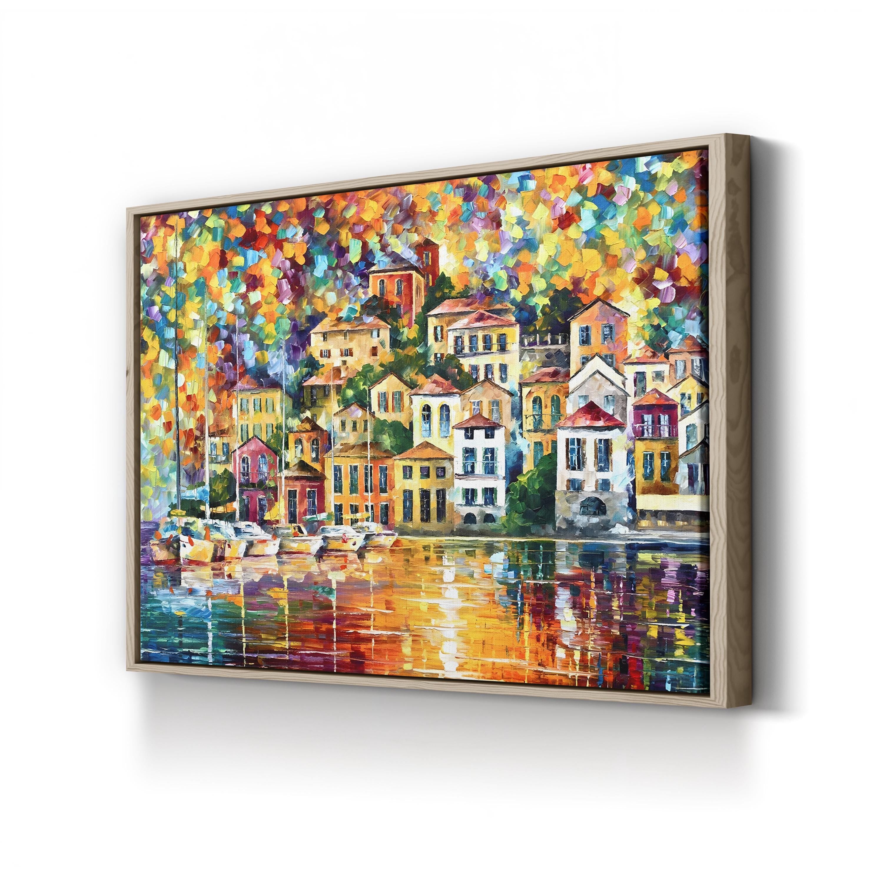 Dream Harbor Sunset Harbor Wall Art by Leonid Afremov