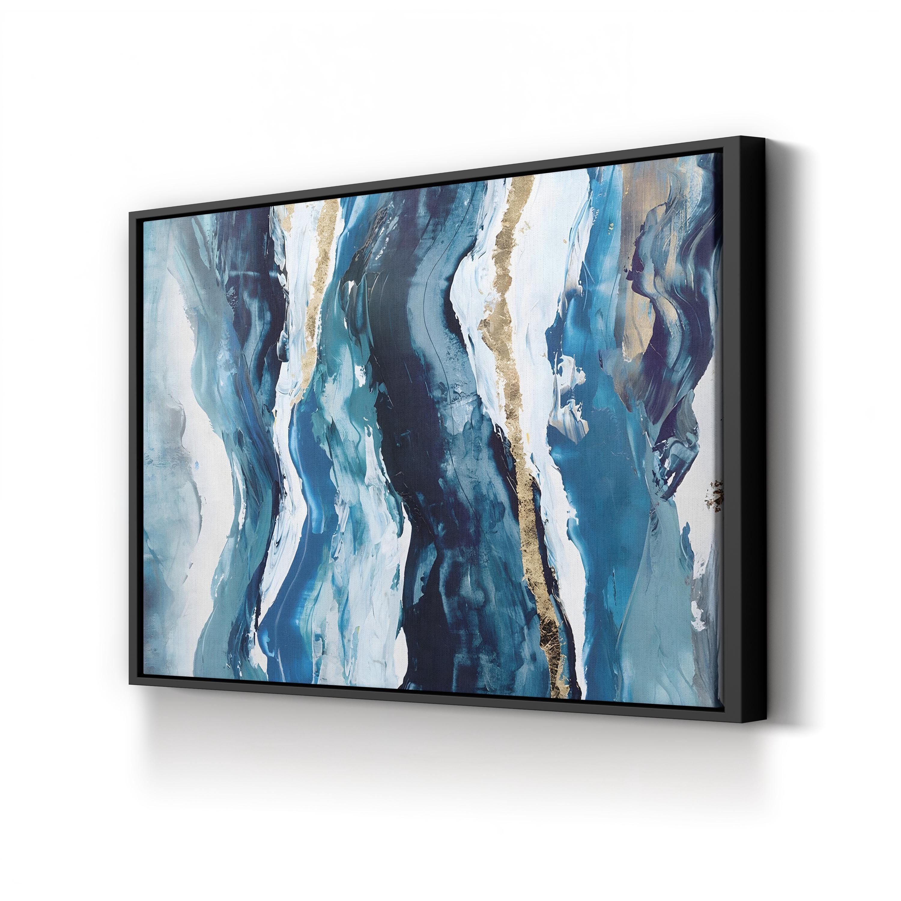 Effectus II Wall Art by Isabelle Z – Contemporary Blue and Gold Abstract Canvas Print