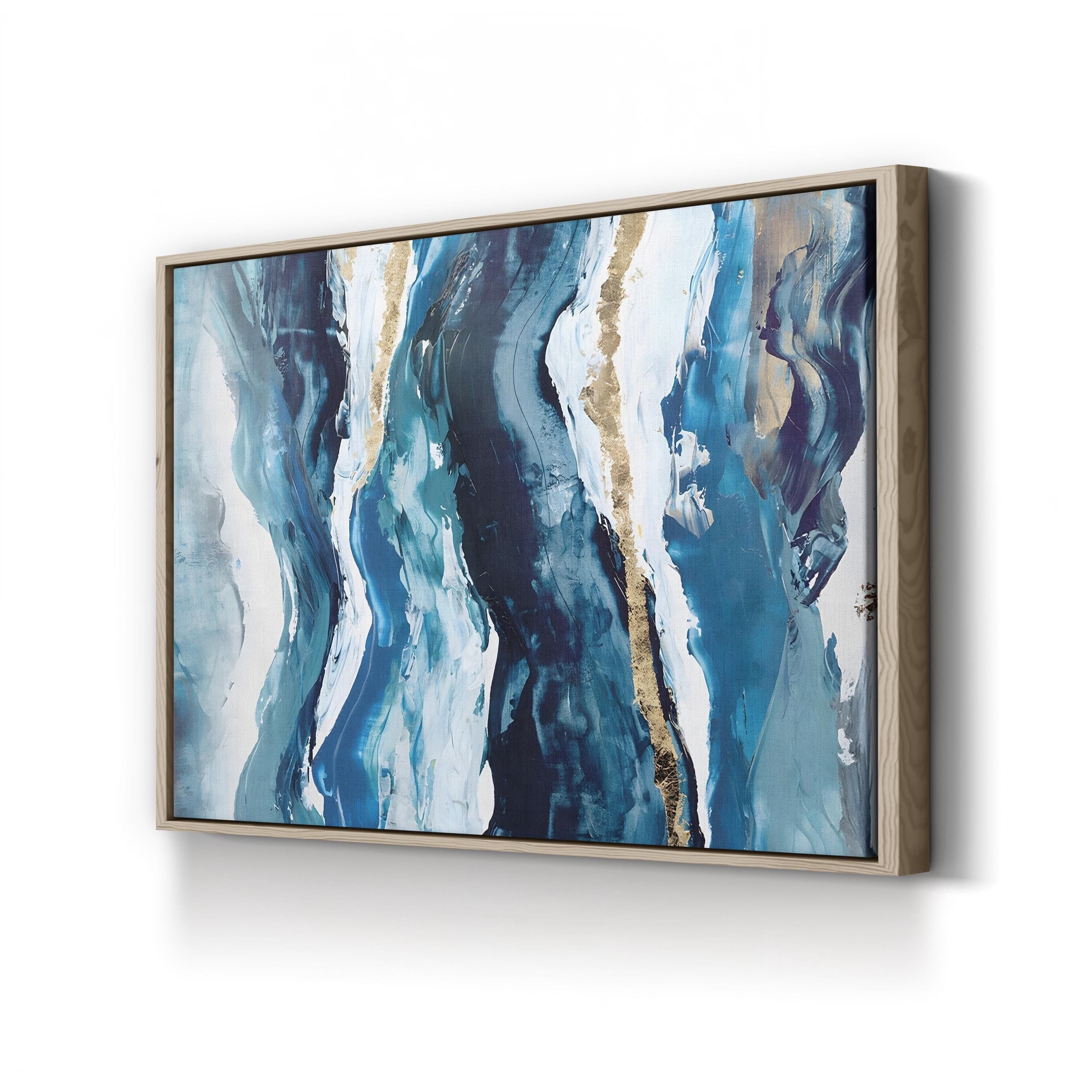 Effectus II Wall Art by Isabelle Z – Contemporary Blue and Gold Abstract Canvas Print