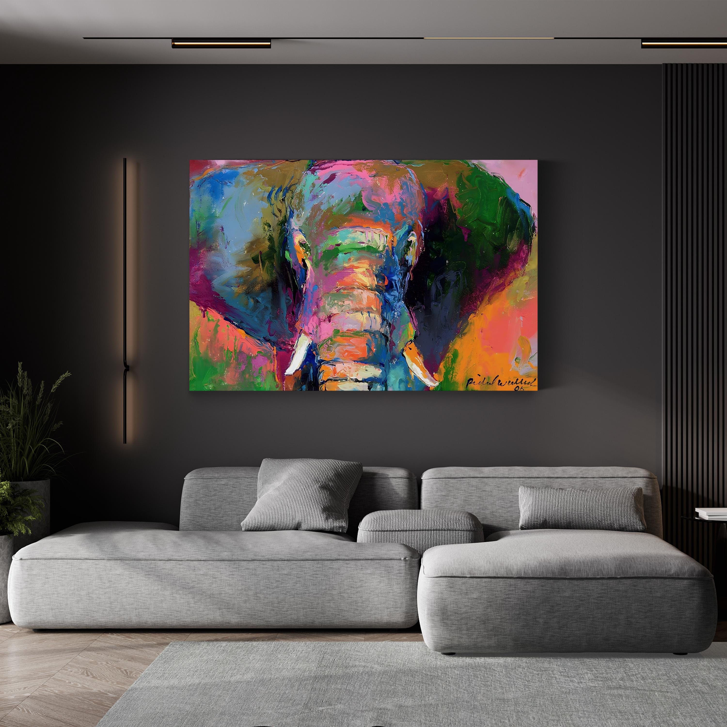 Vibrant Elephant II Wall Art by Richard Wallich
