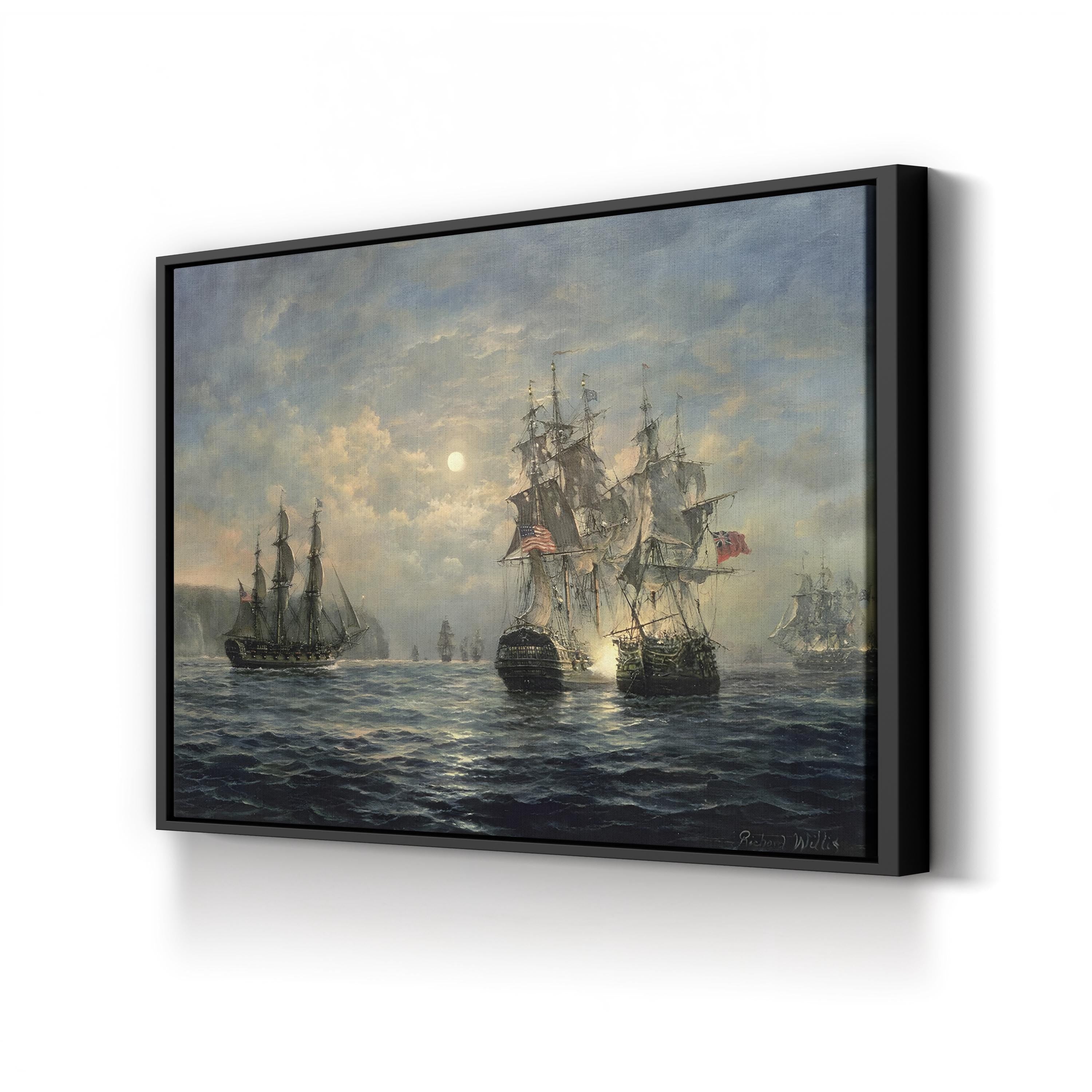 Engagement Between the Bonhomme Richard and the Serapis off Flamborough Head, 1779 Wall Art by Richard Willis