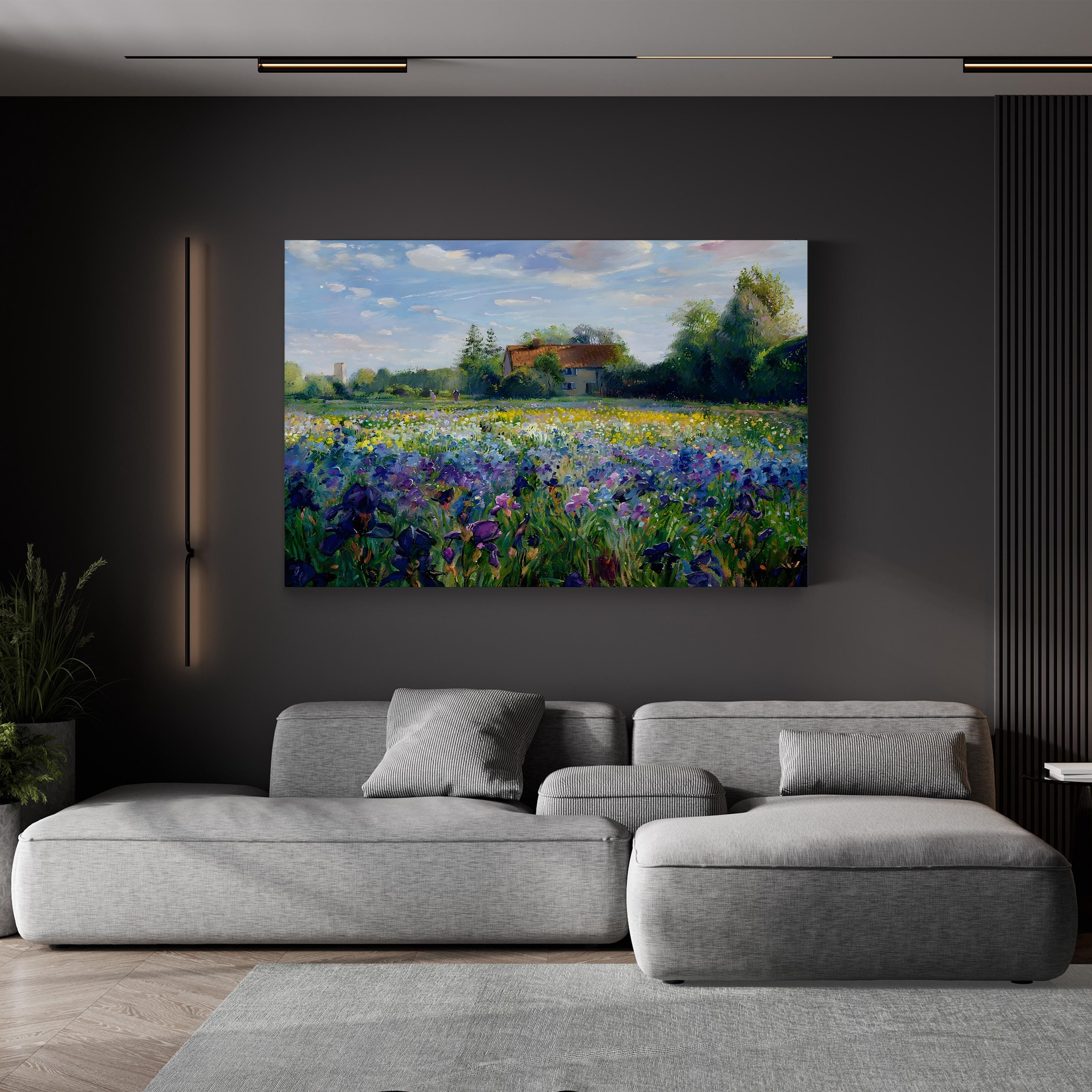 Evening at the Iris Field Landscape Wall Art by Timothy Easton