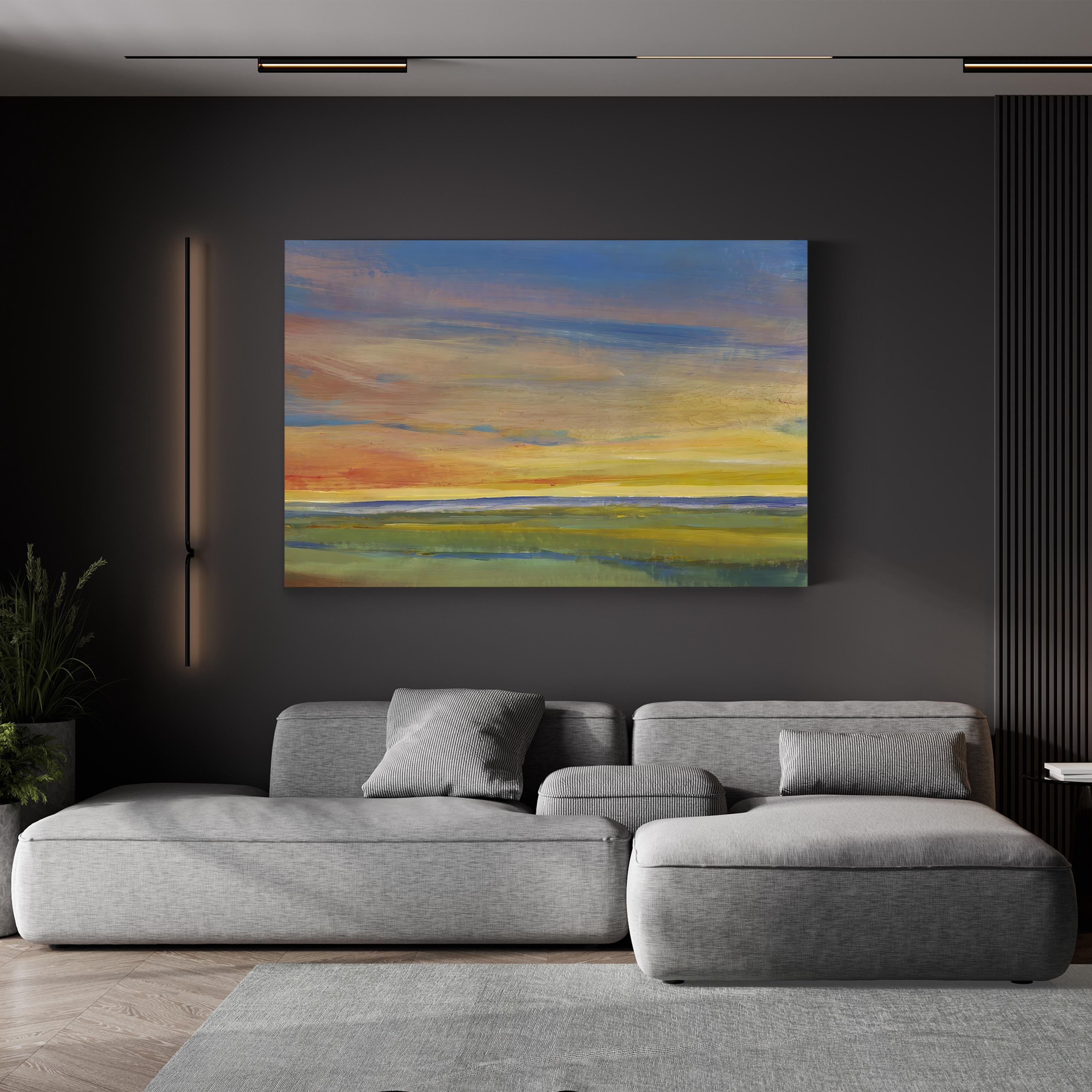 Fading Light I Abstract Canvas Wall Art – Minimalist Sunset Landscape by Tim O’Toole