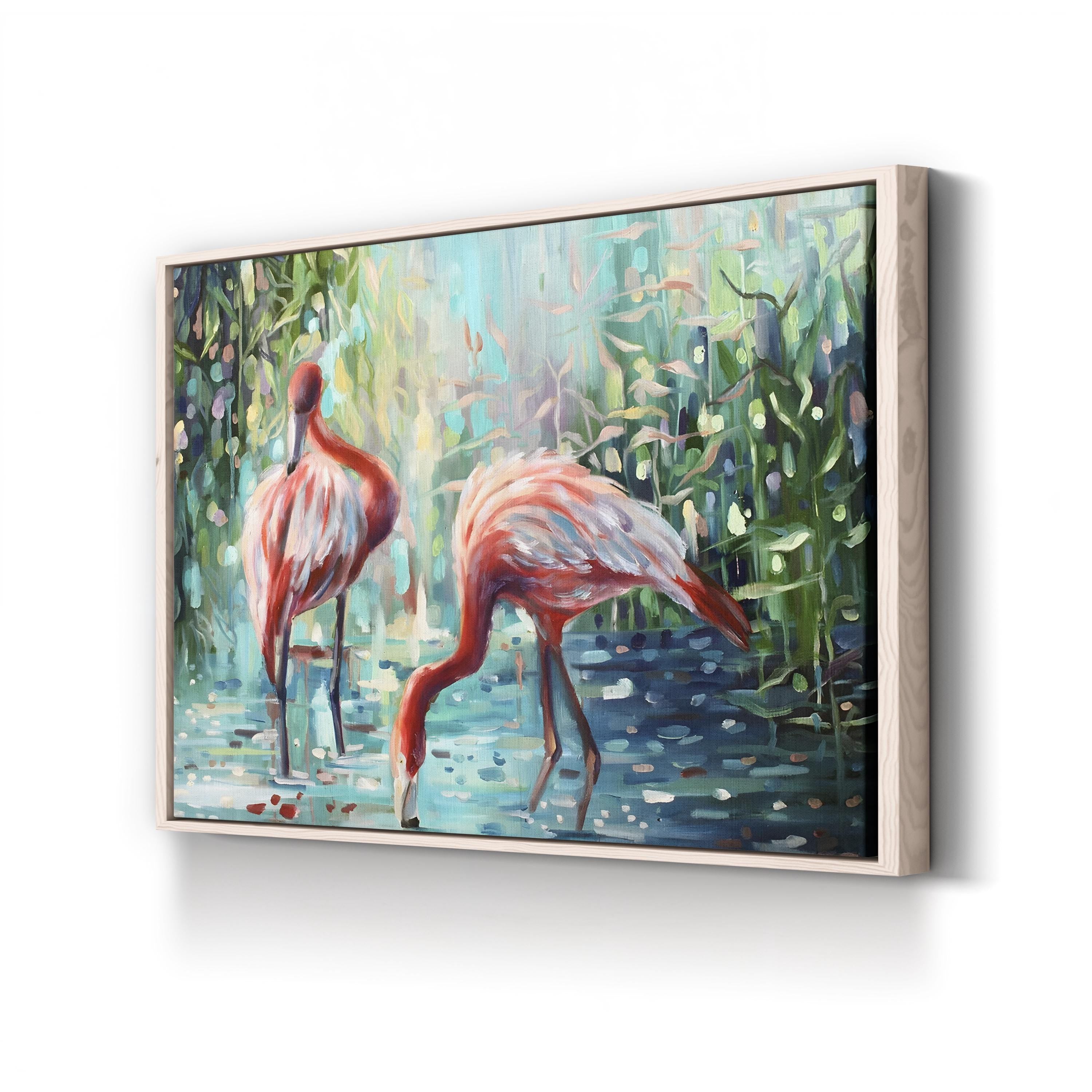 Flamingo’s Delight Wall Art – Lena Navarro | Contemporary Tropical Bird Canvas Print