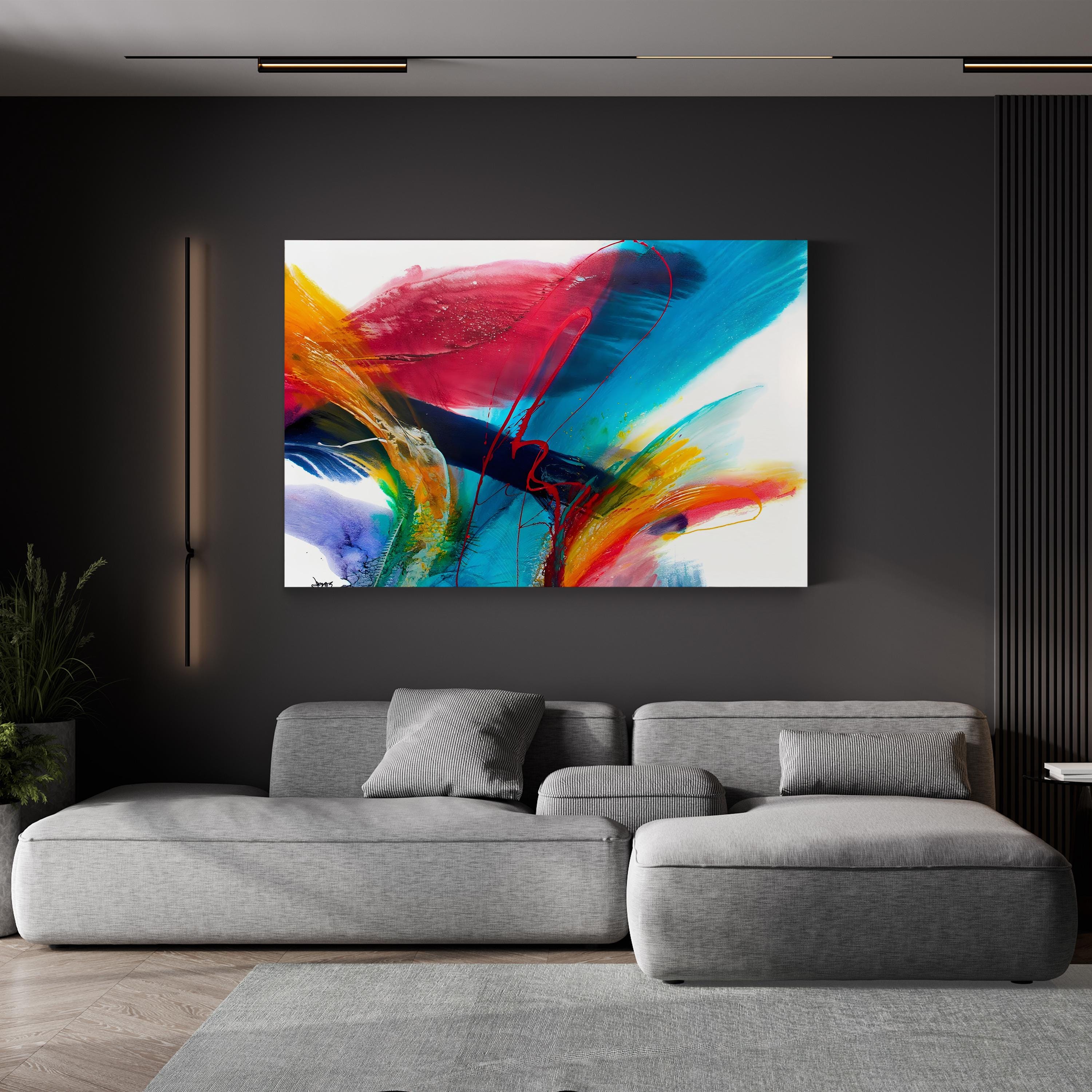 Flourish II Canvas Art Print – Modern Abstract Floral Wall Art by Jonas Gerard