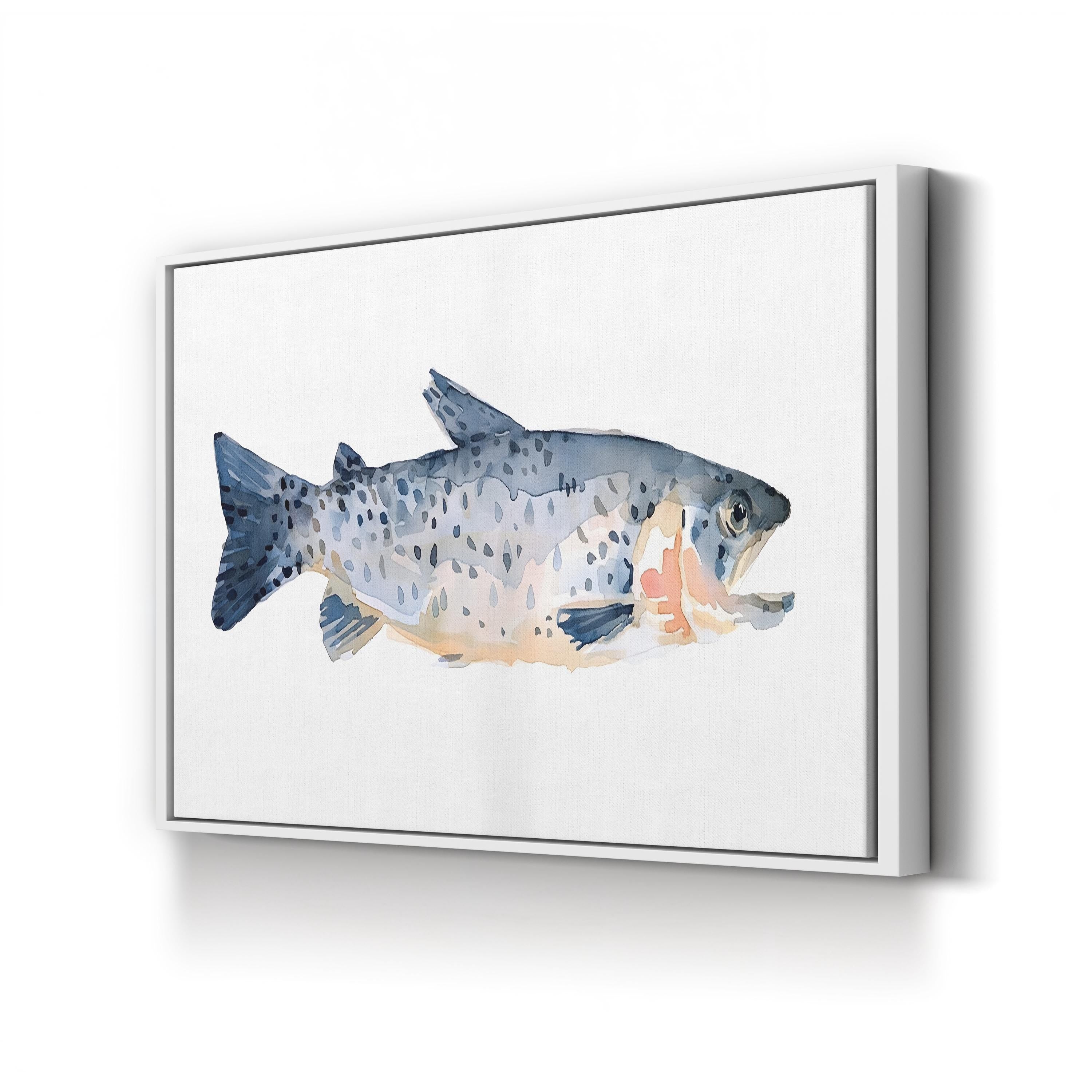 Freckled Trout IV Wall Art by Emma Scarvey – Coastal Wildlife Fish Illustration Canvas Print