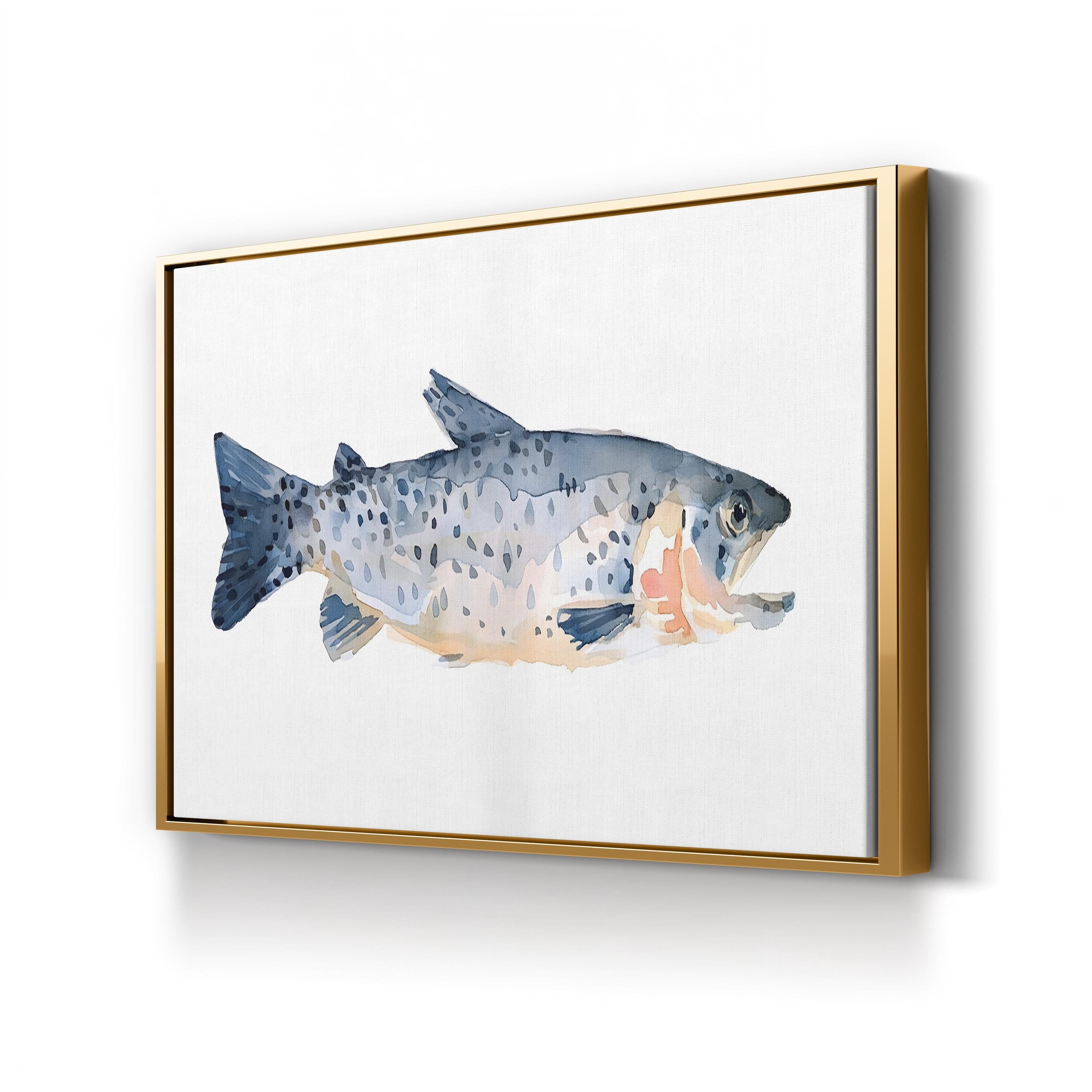 Freckled Trout IV Wall Art by Emma Scarvey – Coastal Wildlife Fish Illustration Canvas Print