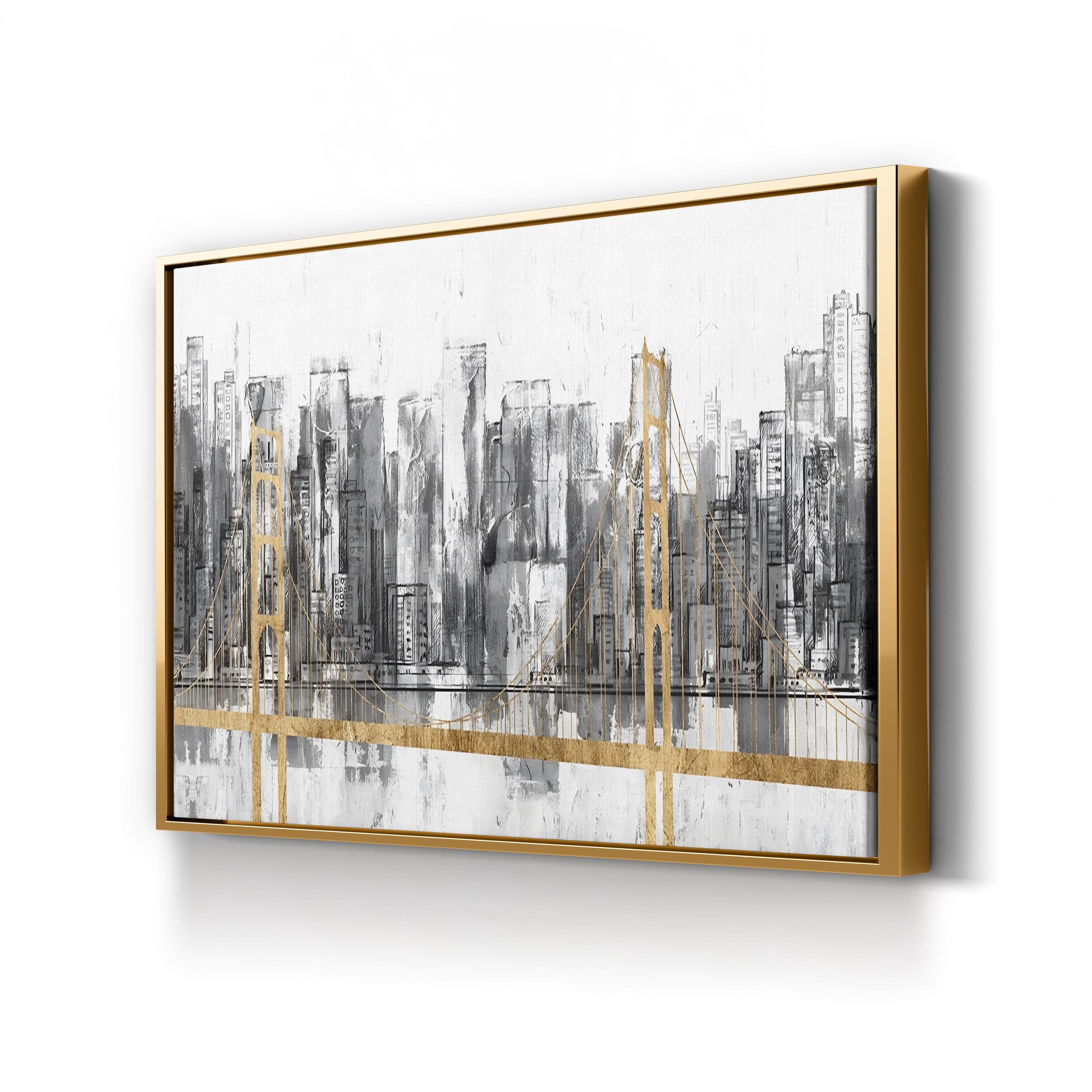 Golden Bridge Panorama Wall Art | Golden Gate Bridge, San Francisco, California Cityscape Canvas by Jennifer Goldberger