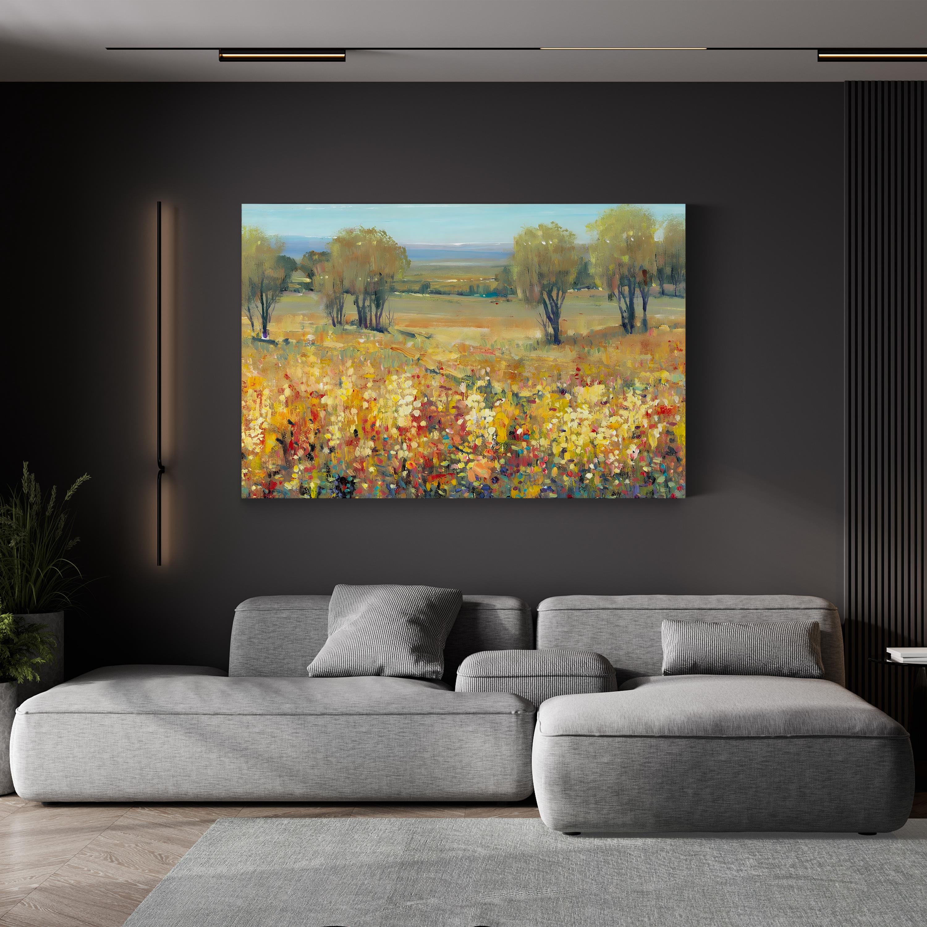 Golden Fields II – Framed Contemporary Landscape Canvas Art by Tim O’Toole