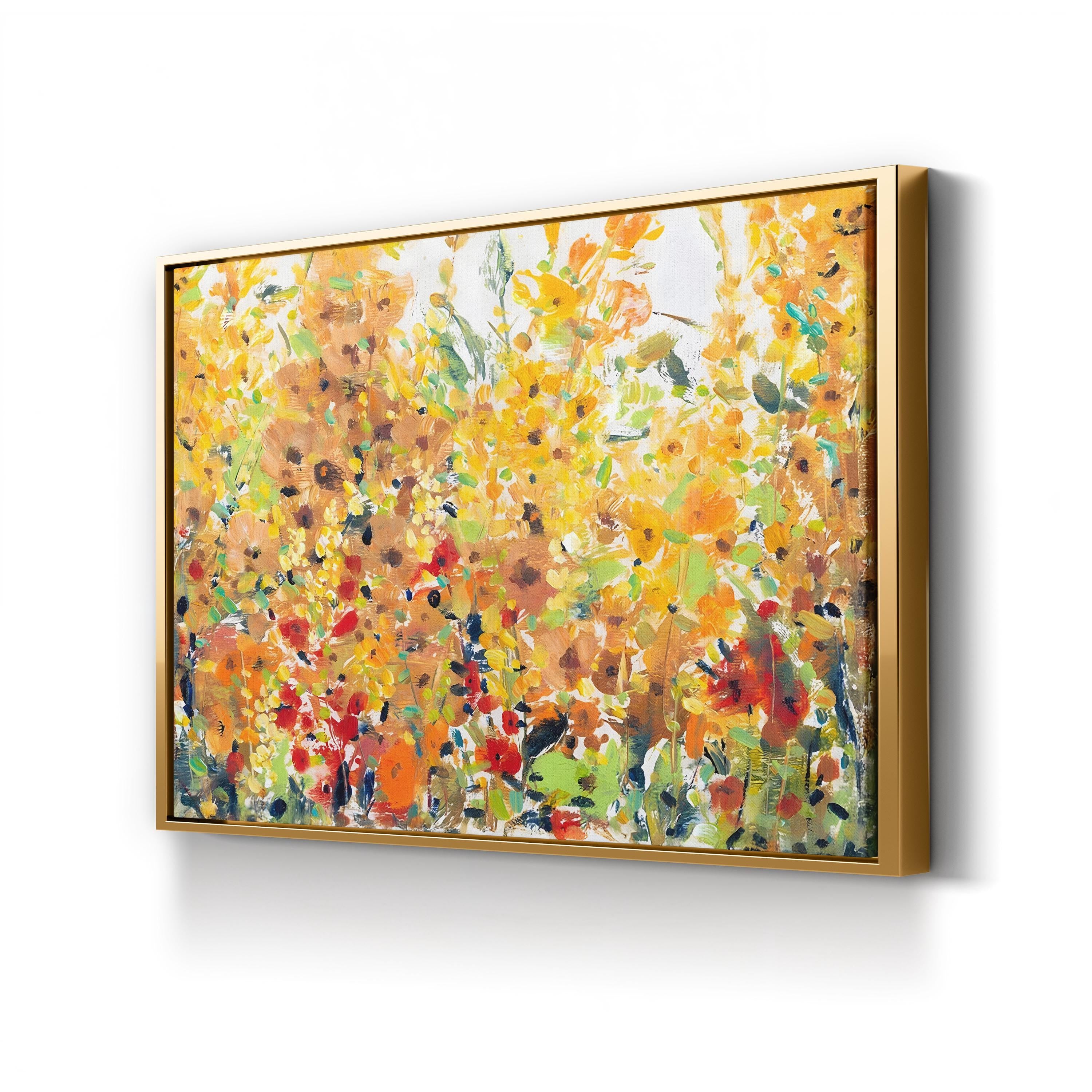Golden Summer Garden II Canvas Wall Art | Contemporary Floral Painting by Tim O’Toole