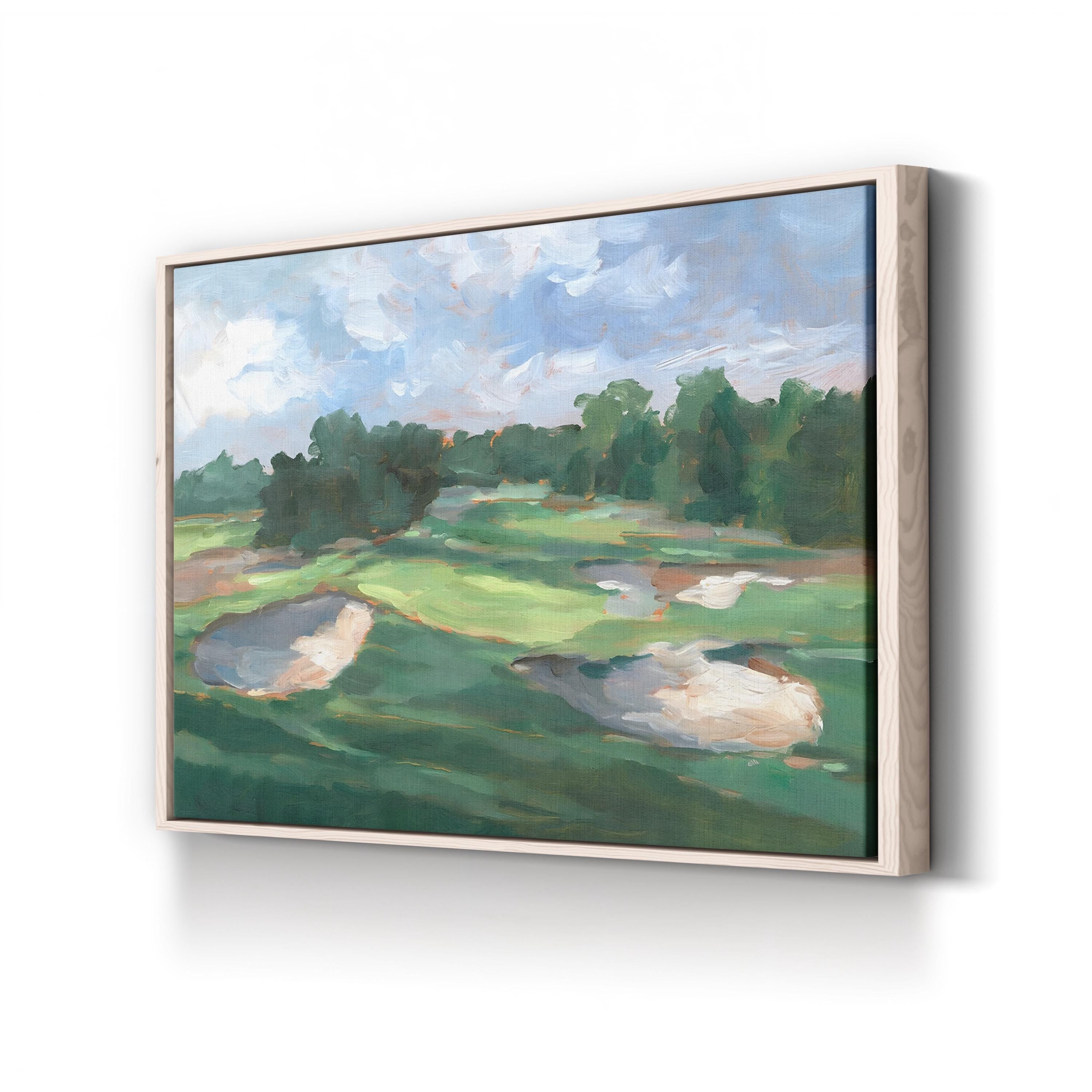 Golf Course Study III – Framed Modern Golf Landscape Canvas Art by Ethan Harper