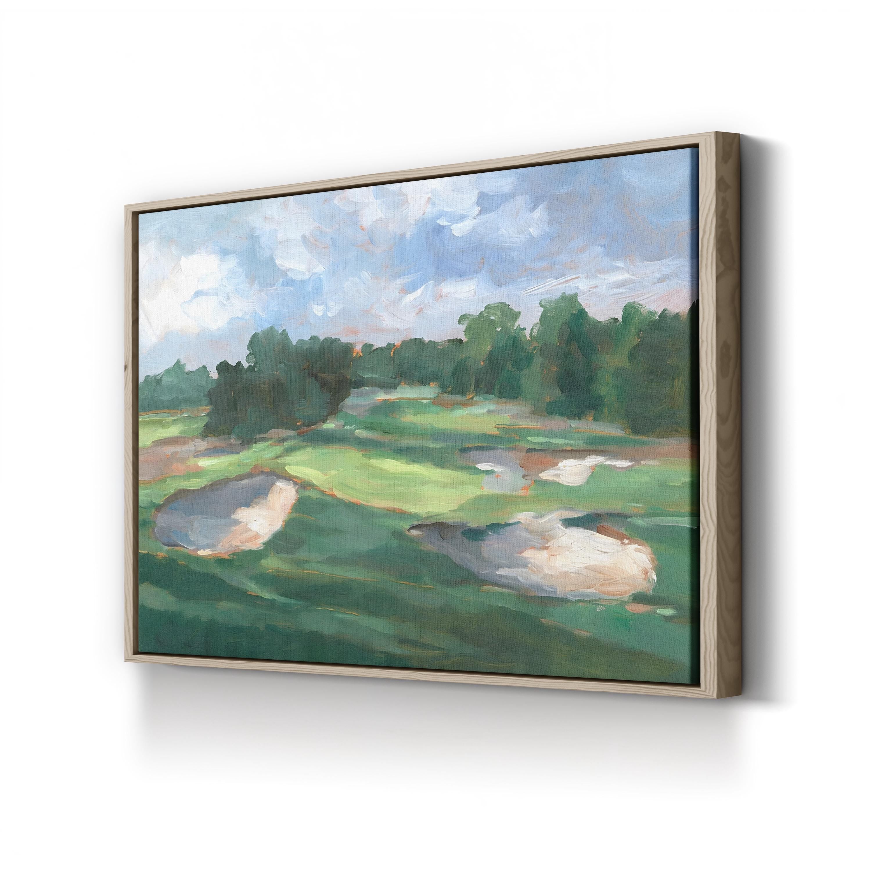 Golf Course Study III – Framed Modern Golf Landscape Canvas Art by Ethan Harper