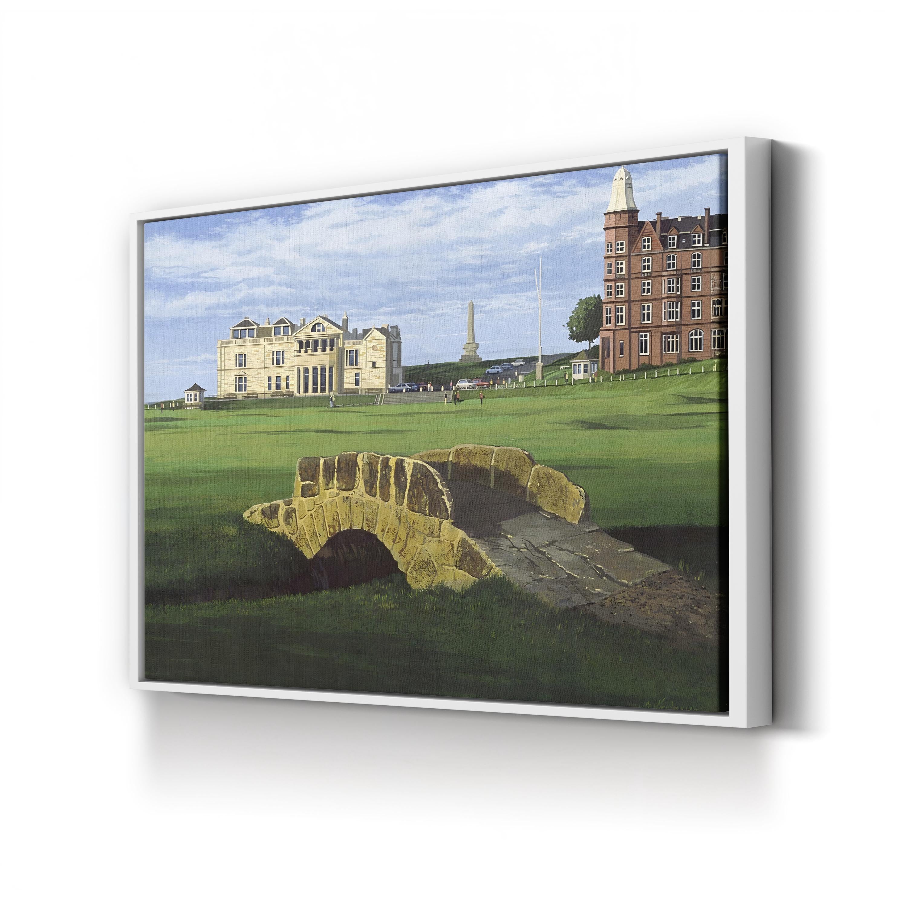 Golf Course X Canvas Art by William Vanderdasson – Framed Scenic Golf Landscape Wall Art