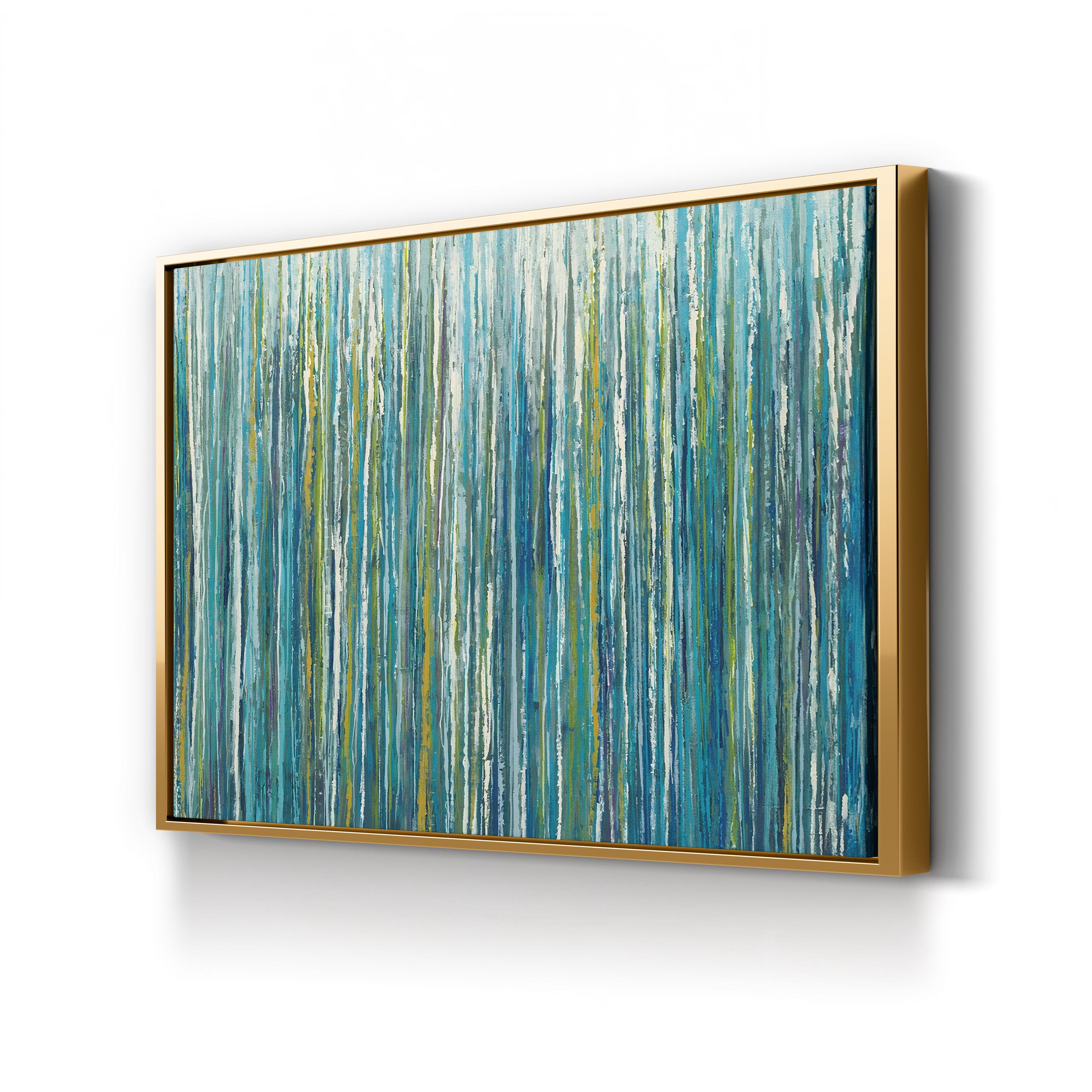 Greencicles Canvas Art by Liz Jardine – Framed Green Abstract Landscape Wall Art