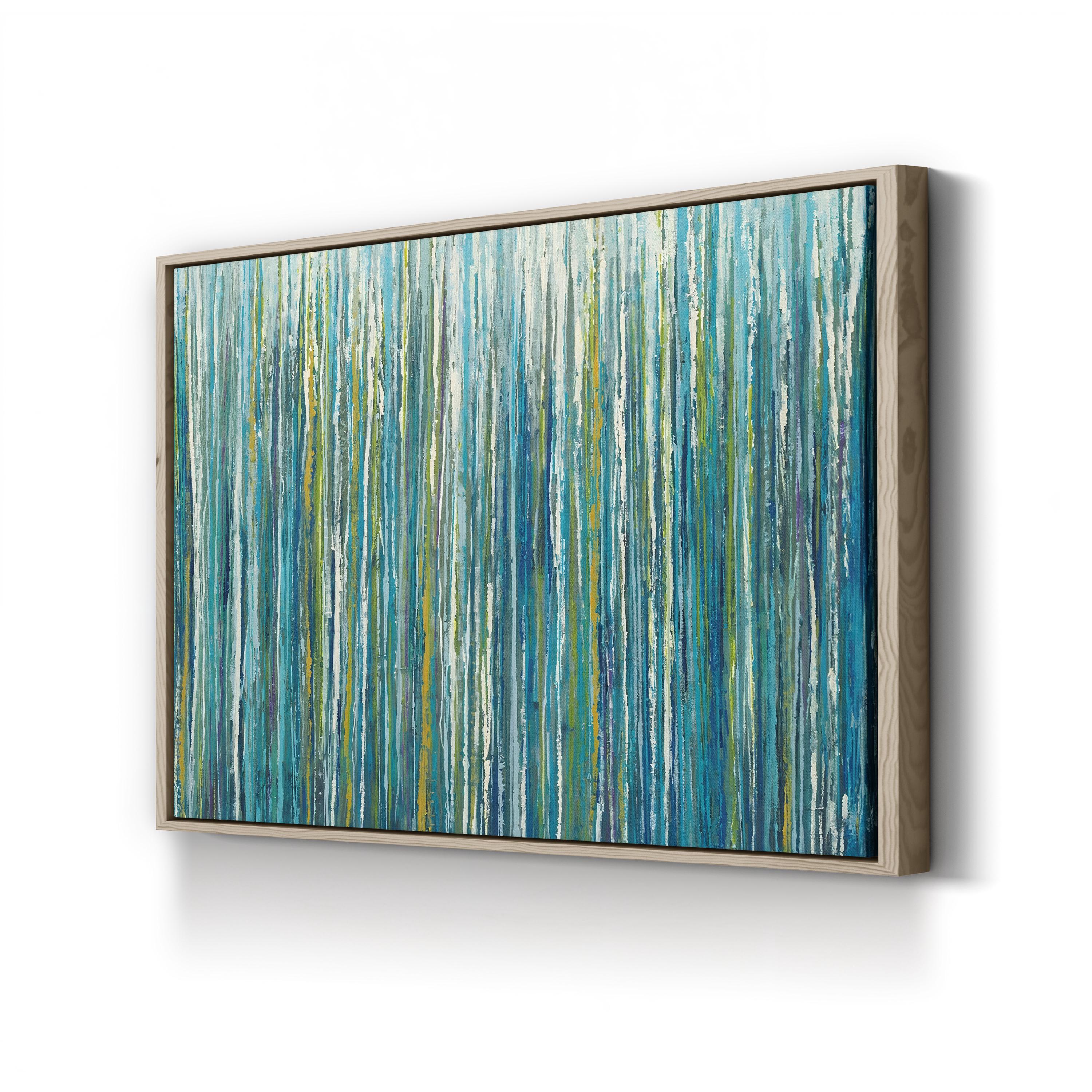 Greencicles Canvas Art by Liz Jardine – Framed Green Abstract Landscape Wall Art
