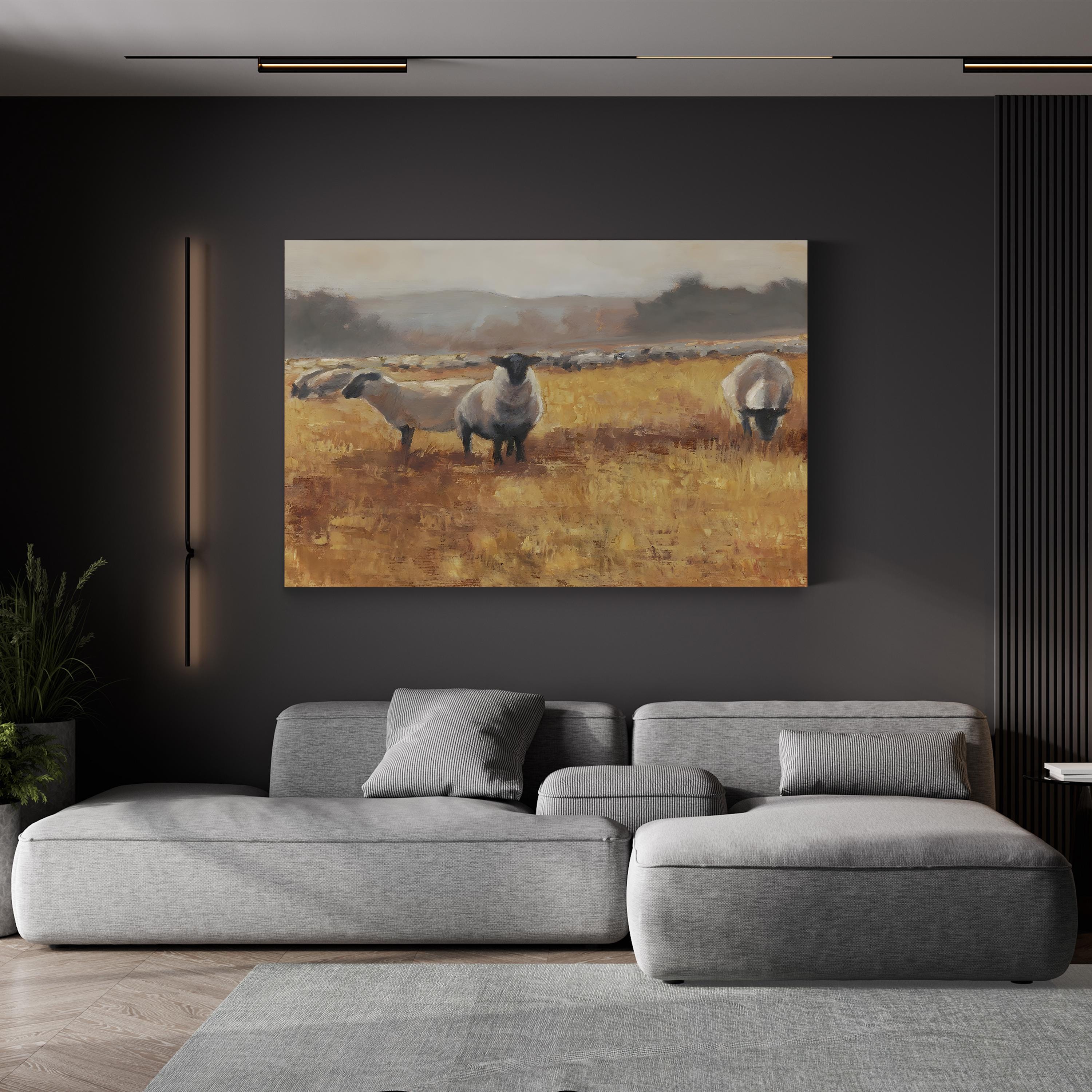 Grazing at Sunset I Wall Art by Ethan Harper – Wildlife Landscape Canvas Print