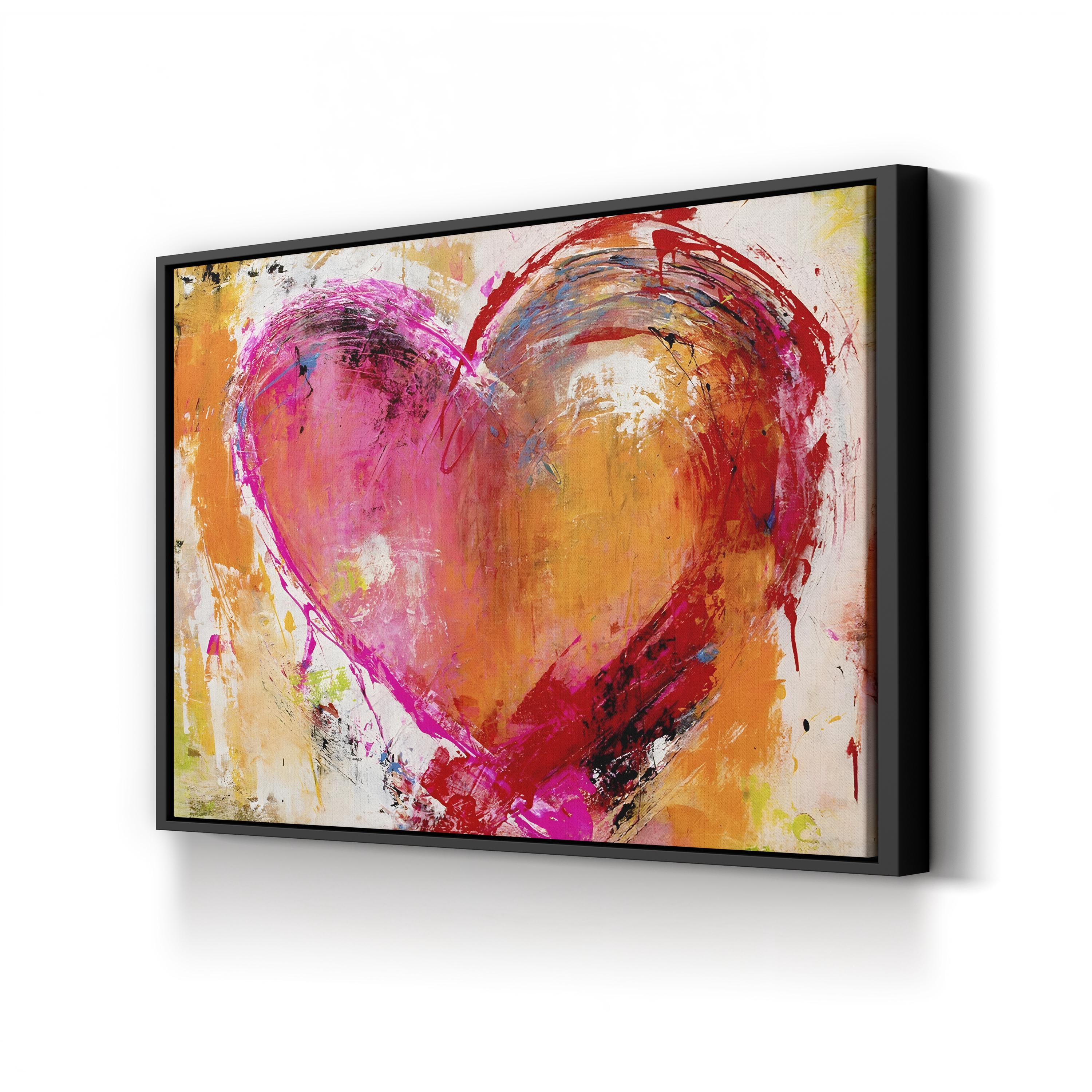Happy Multi Color Abstract Heart Wall Art by Erin Ashley