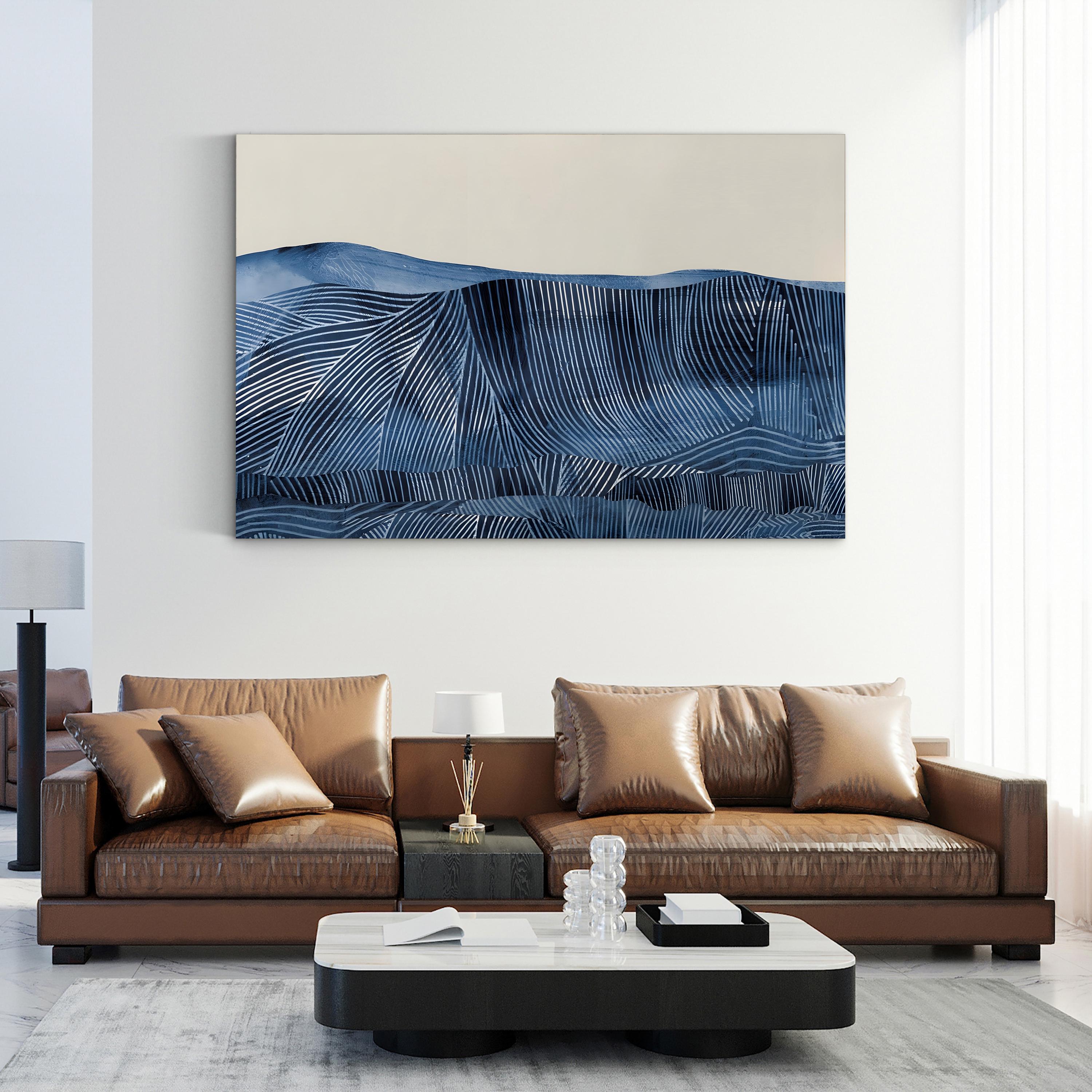 Harvest – Framed Contemporary Abstract Landscape Canvas Art by Dan Hobday