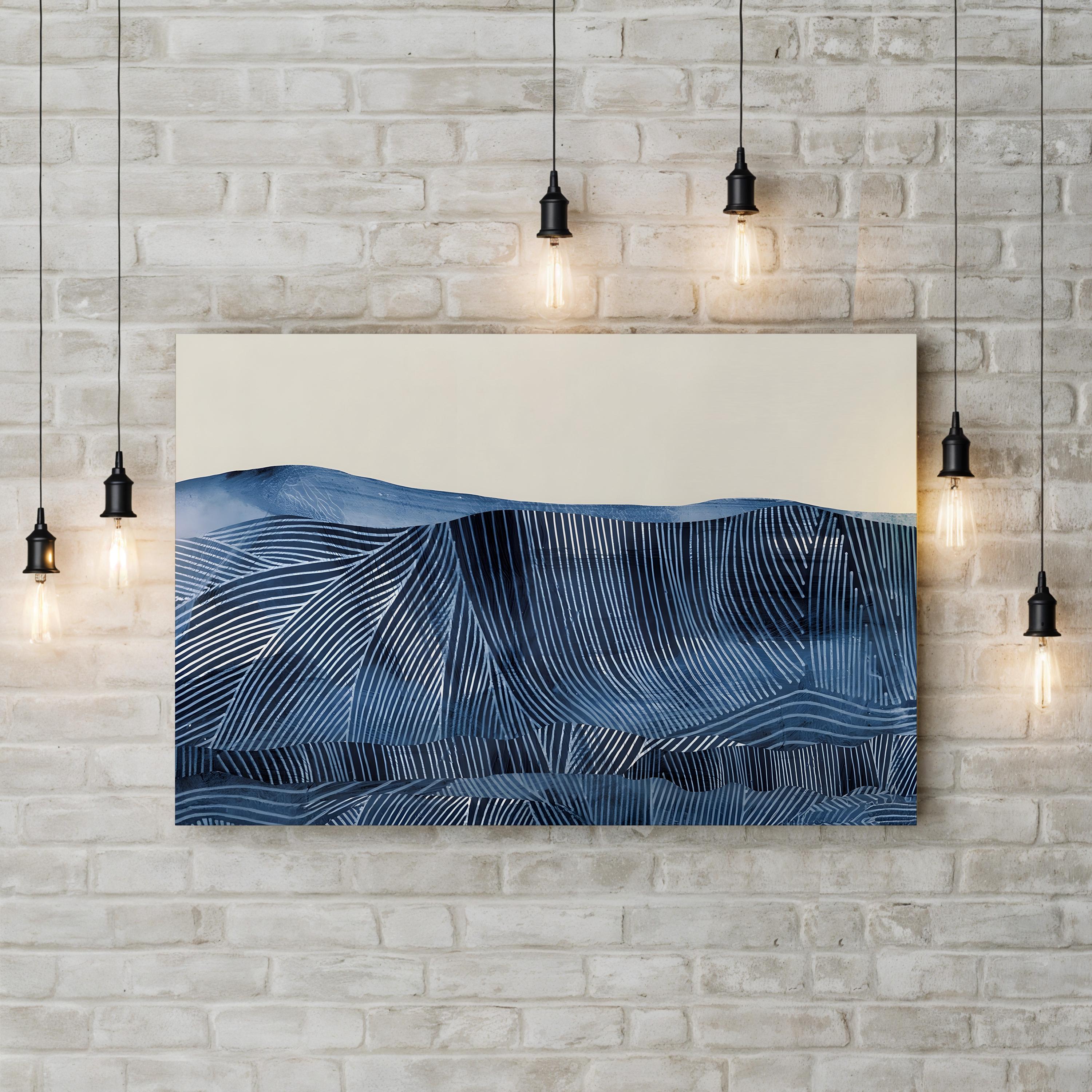 Harvest – Framed Contemporary Abstract Landscape Canvas Art by Dan Hobday