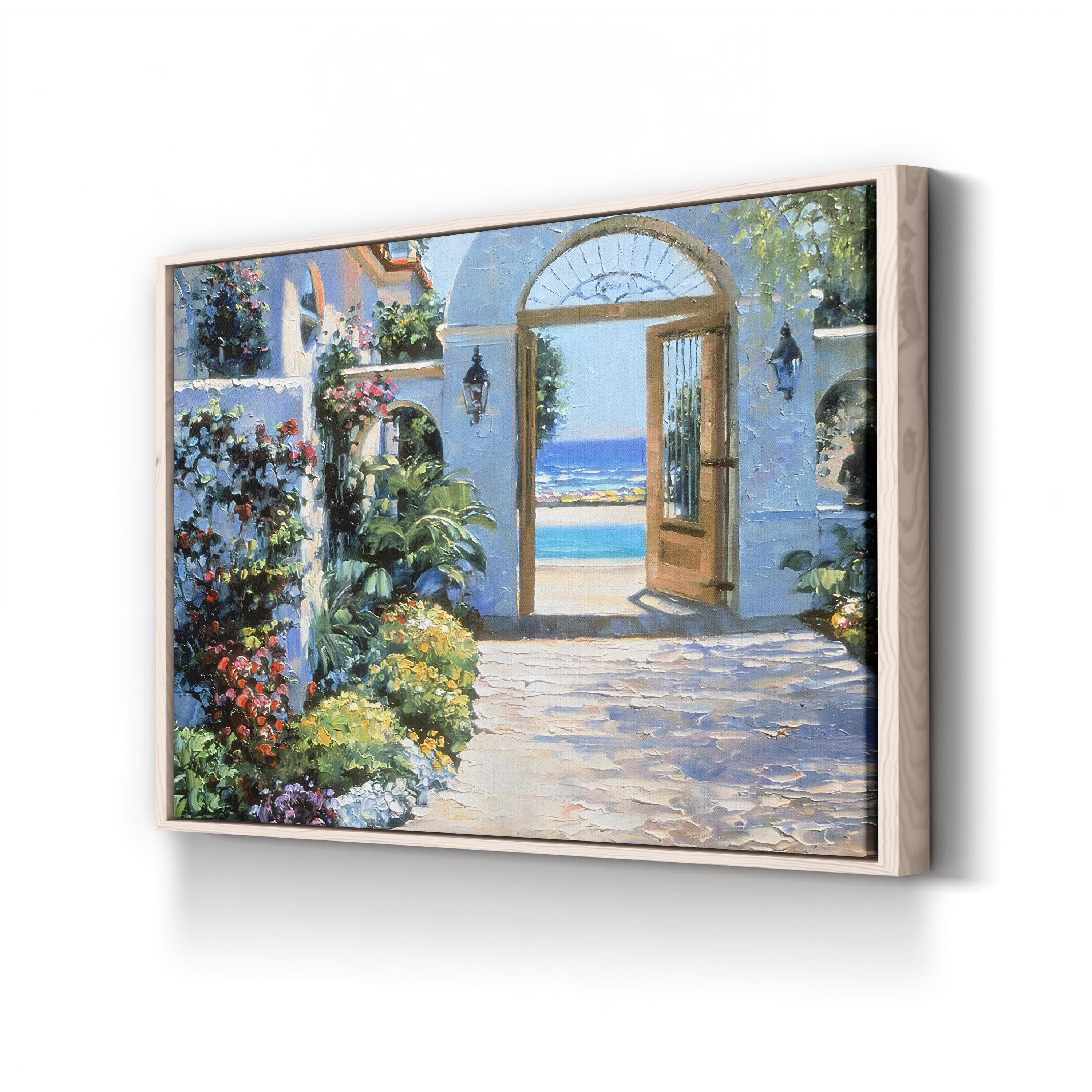 Hotel California Mediterranean Courtyard – Howard Behrens Wall Art | Coastal Canvas Print