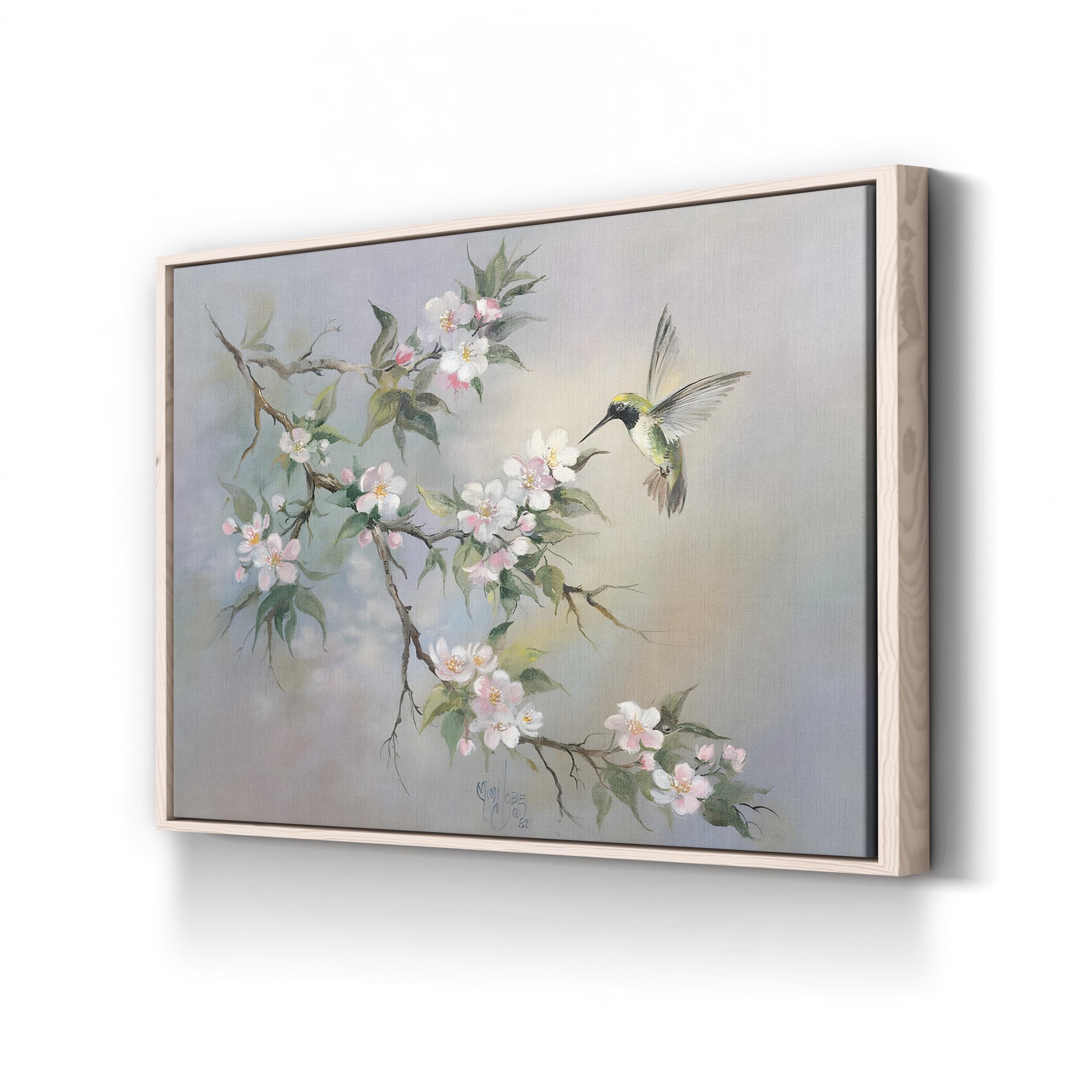 Hummingbird Wall Art by Mimi Jobe | Contemporary Floral Nature Canvas