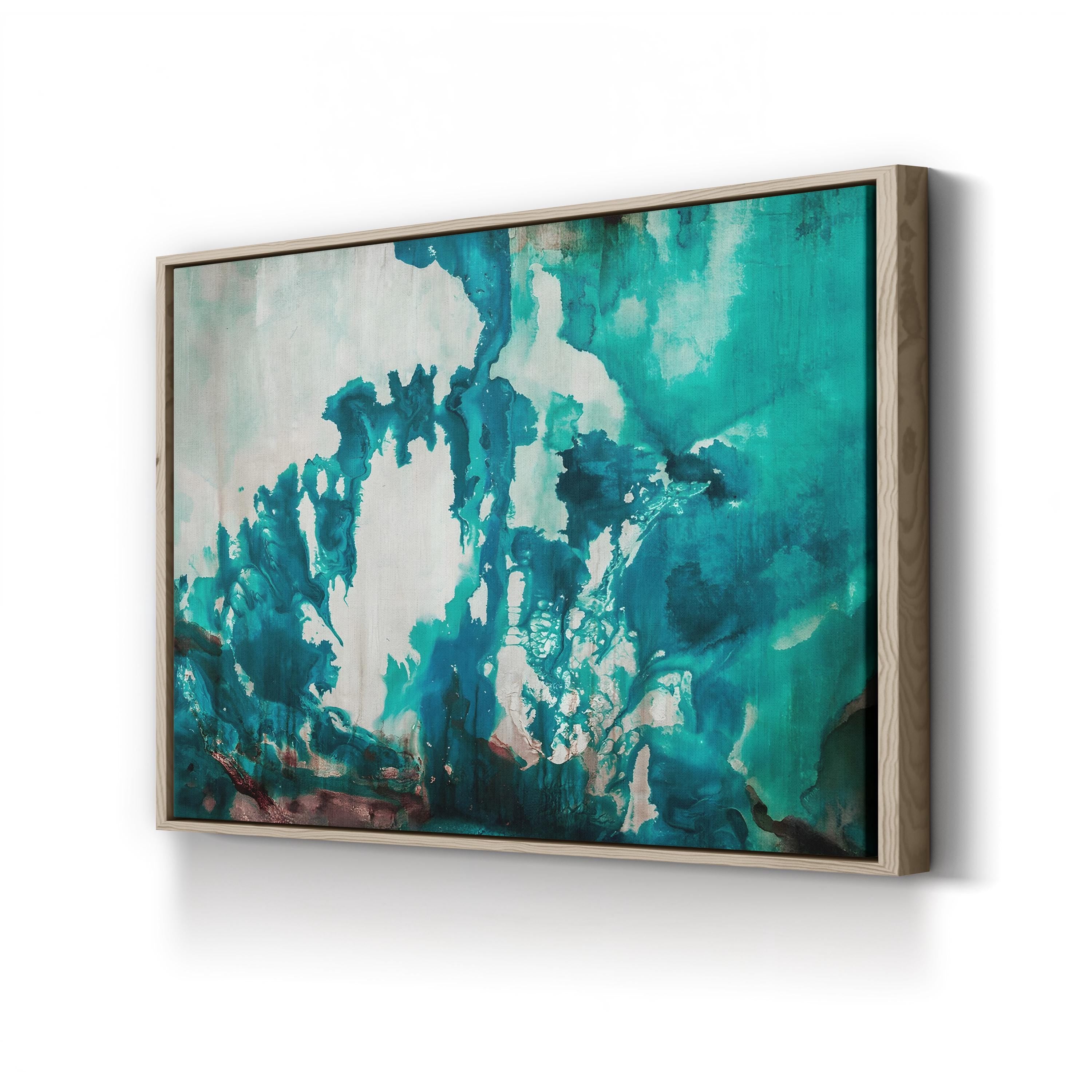 Icecap Abstract Wall Art by Kari Taylor – Turquoise Blue Contemporary Canvas Print