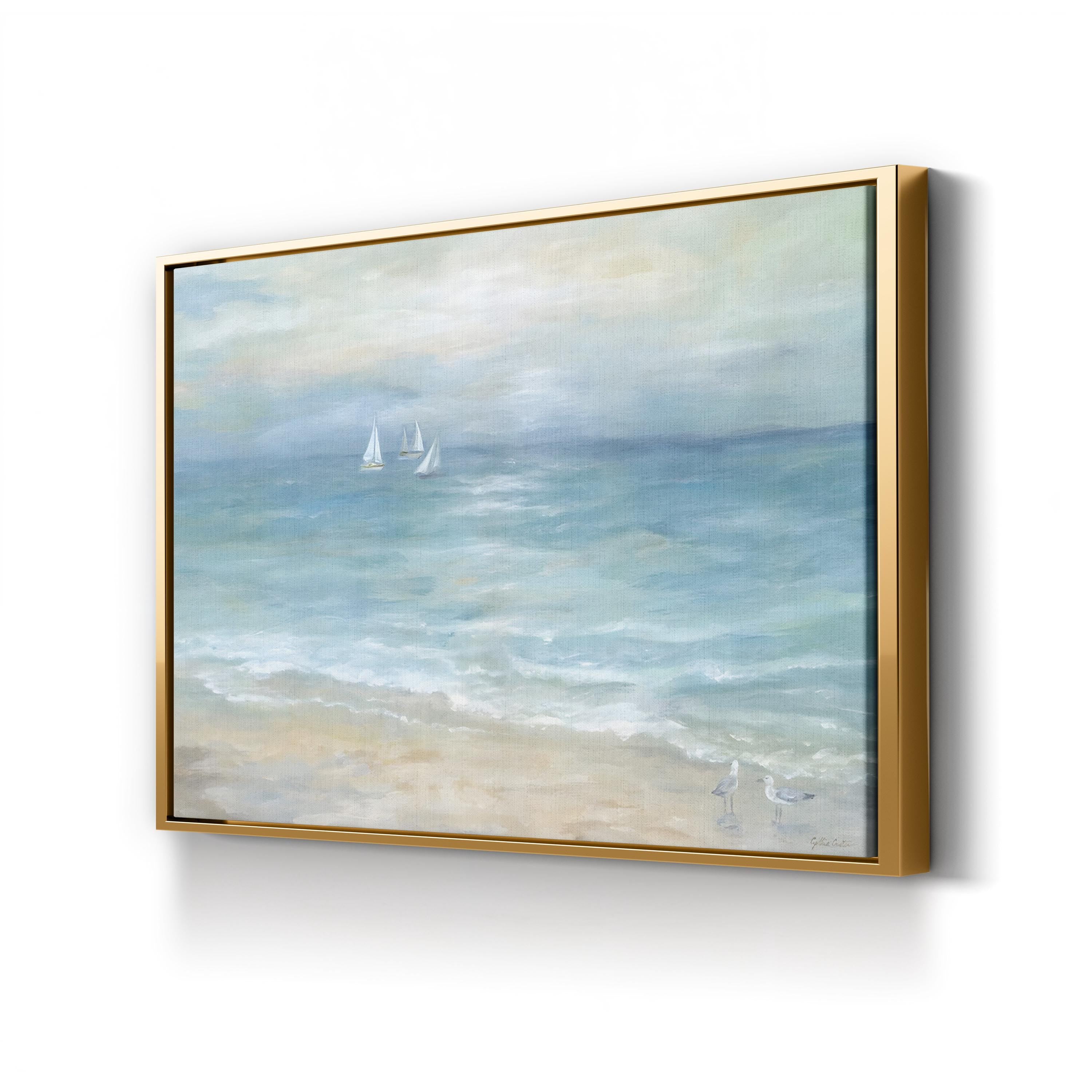 Island Beach Landscape – Framed Coastal Seascape Canvas Art by Cynthia Coulter