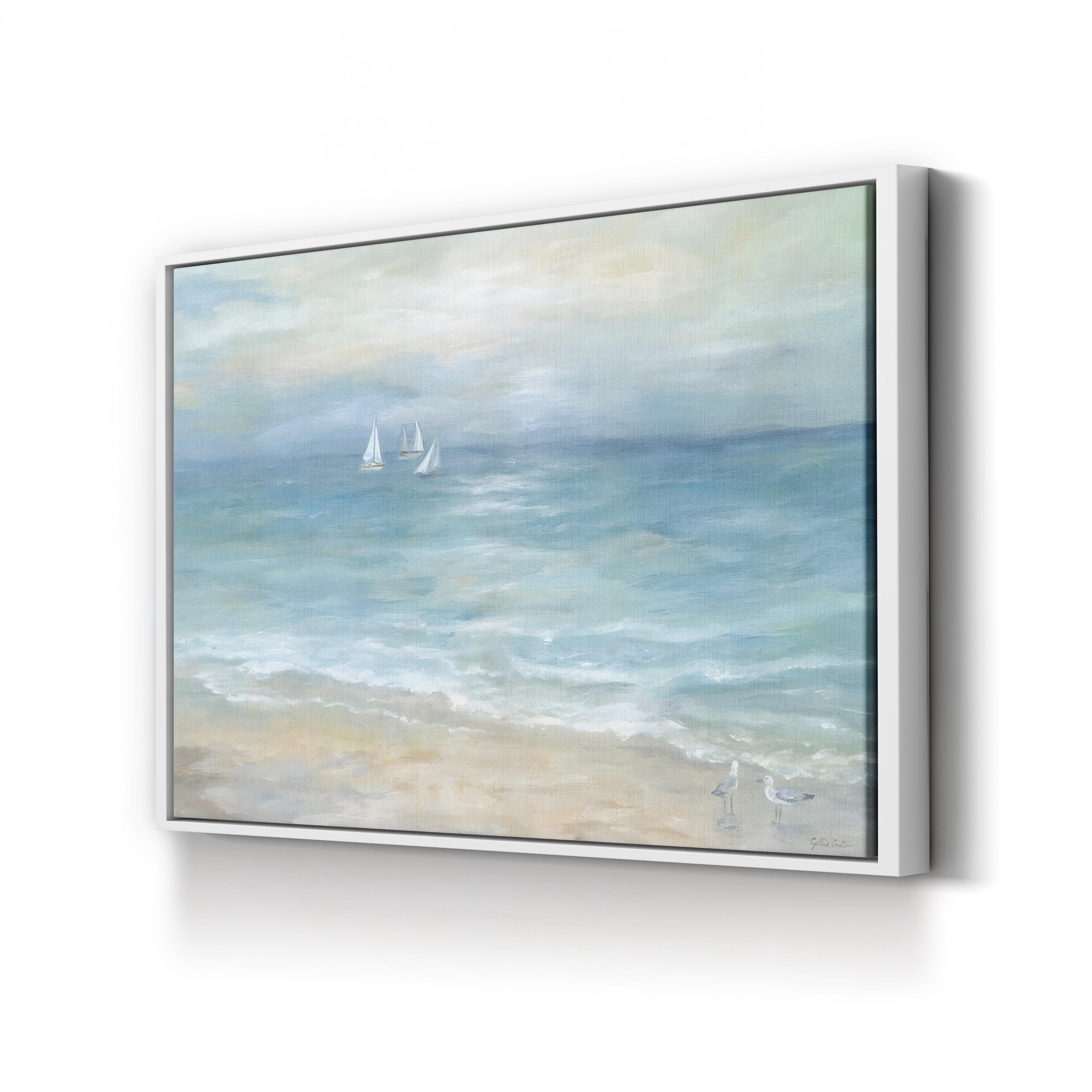 Island Beach Landscape – Framed Coastal Seascape Canvas Art by Cynthia Coulter