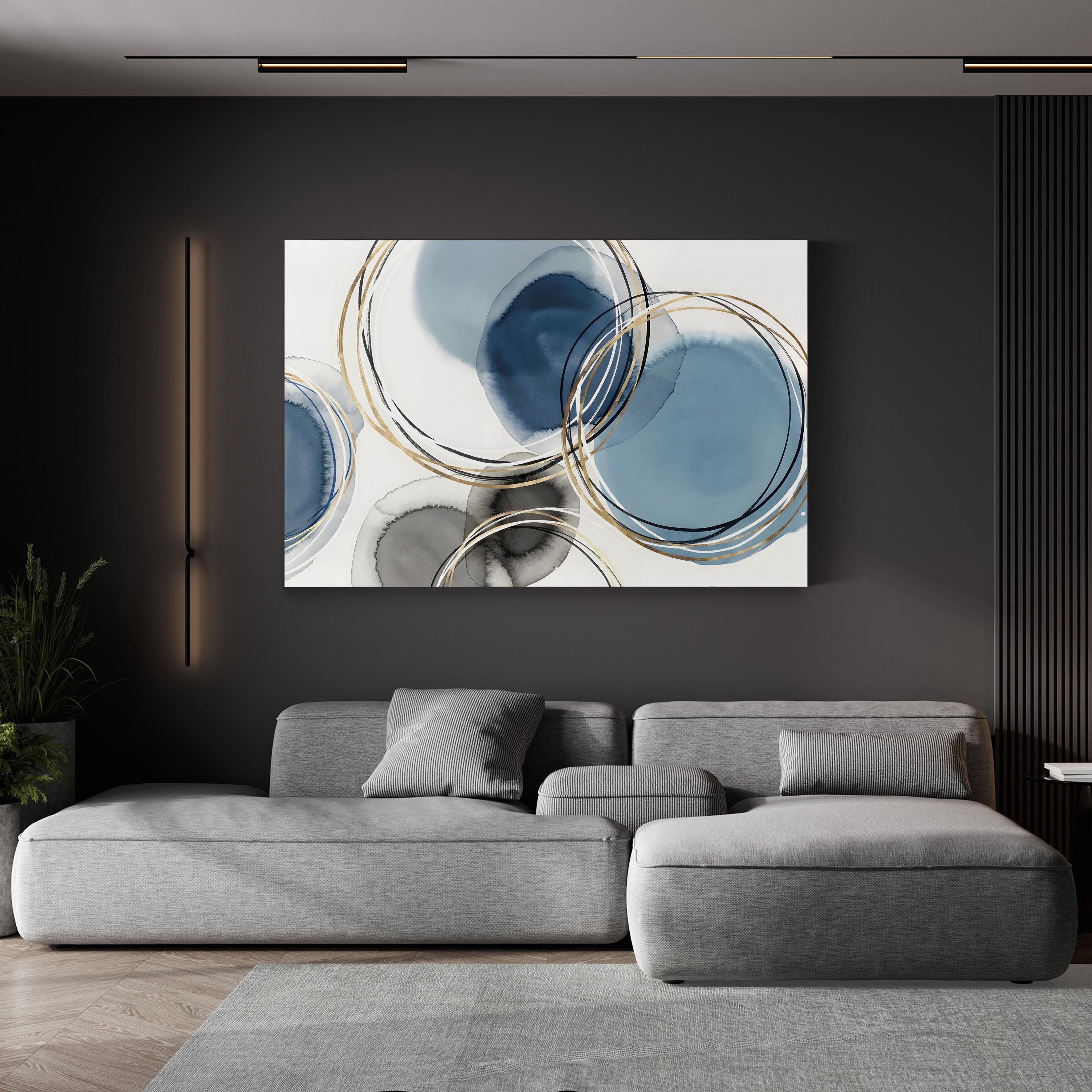 Infinity Indigo II Abstract Canvas Wall Art by Isabelle Z