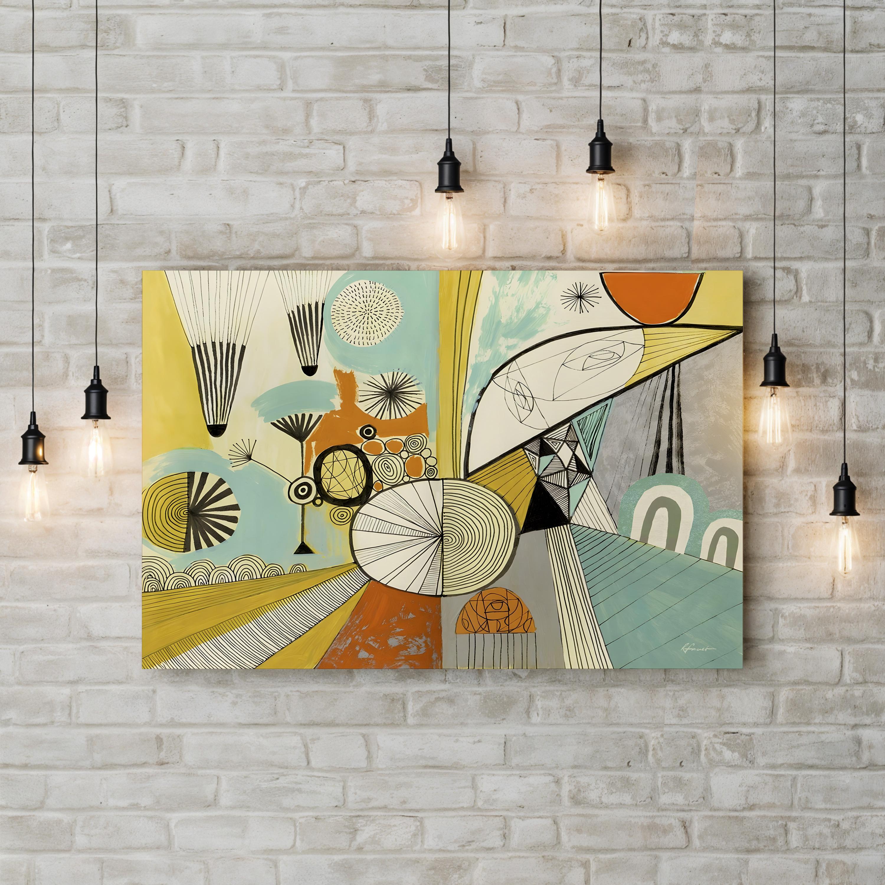 Jazzy Stuff Retro Abstract Illustration Wall Art by Richard Faust