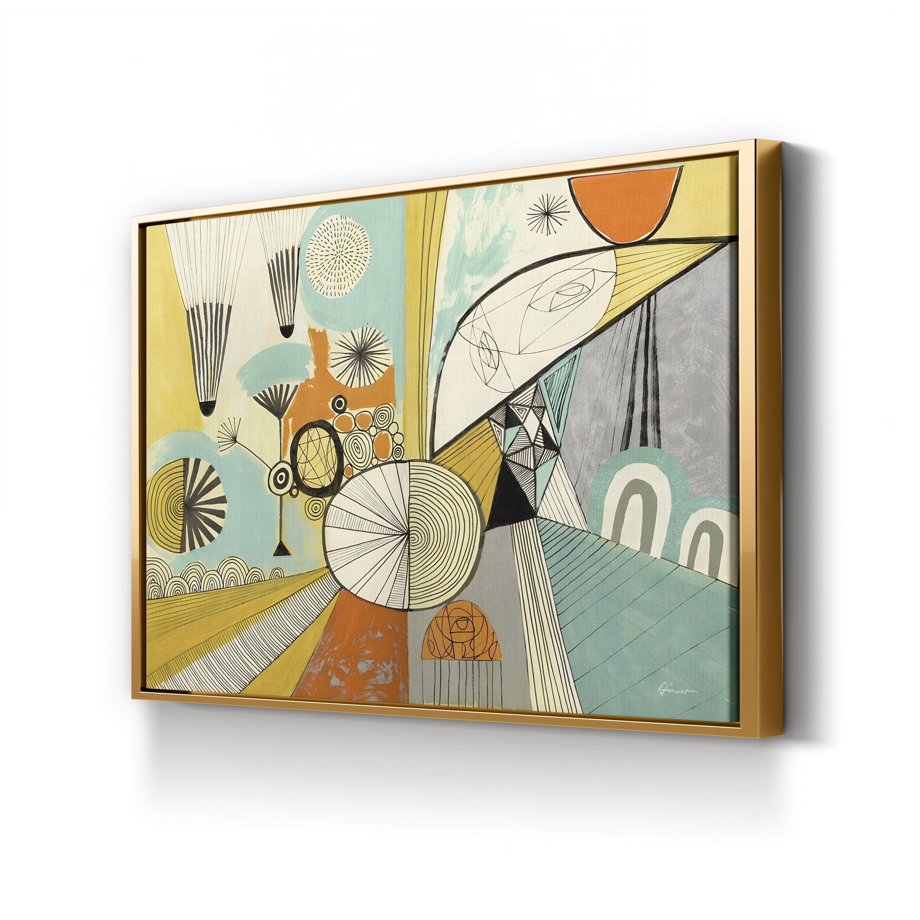 Jazzy Stuff Retro Abstract Illustration Wall Art by Richard Faust