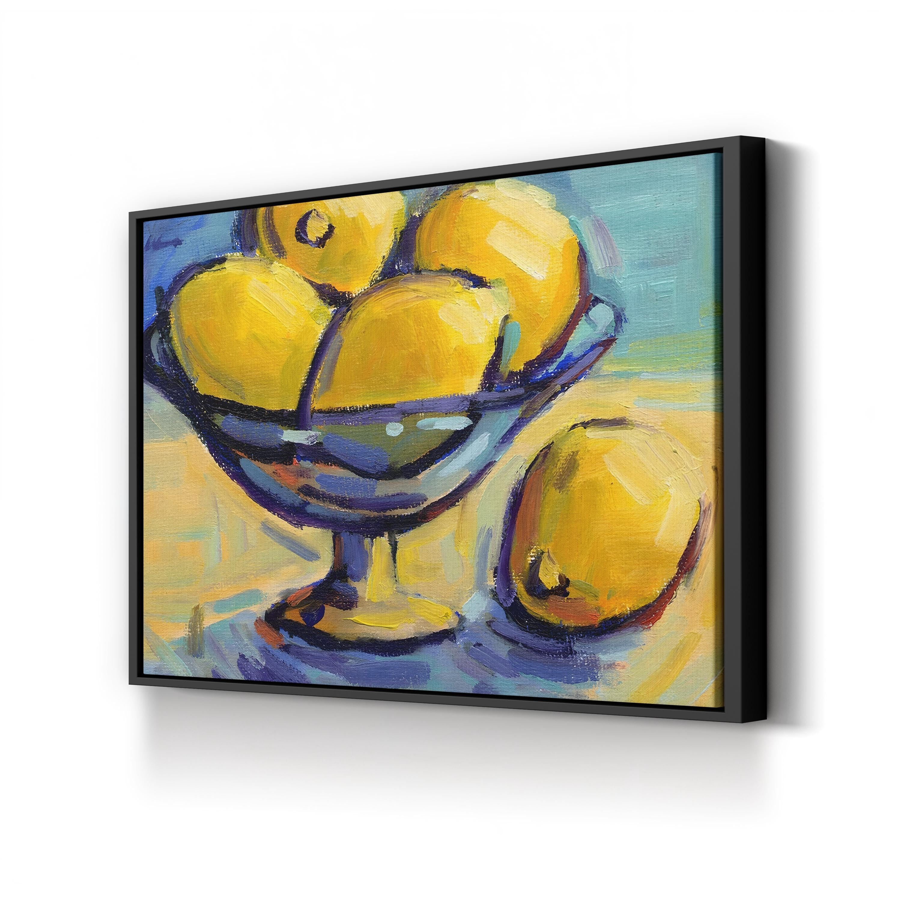 Lemons 2 Wall Art by Konnie Kim | Contemporary Abstract Citrus Painting