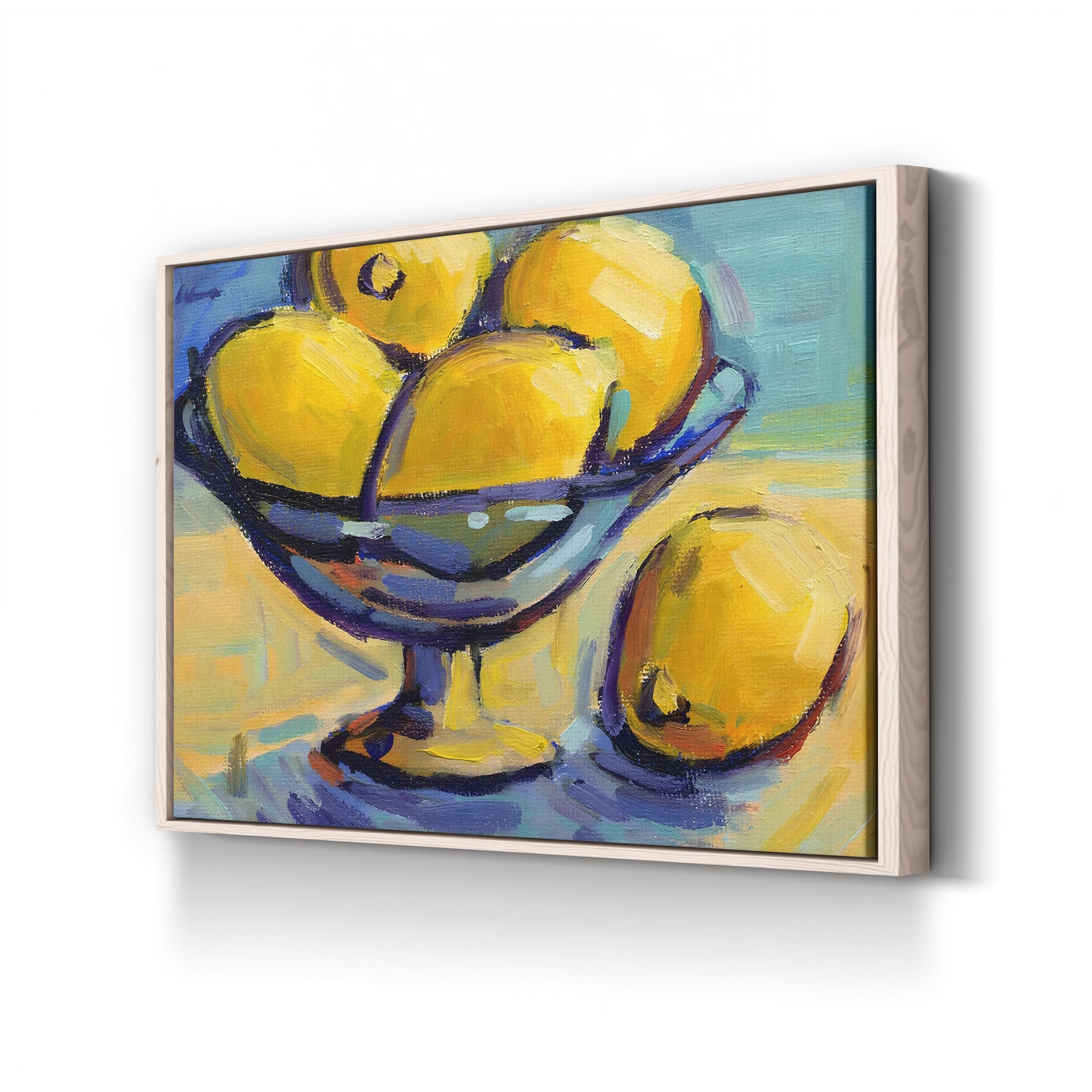 Lemons 2 Wall Art by Konnie Kim | Contemporary Abstract Citrus Painting