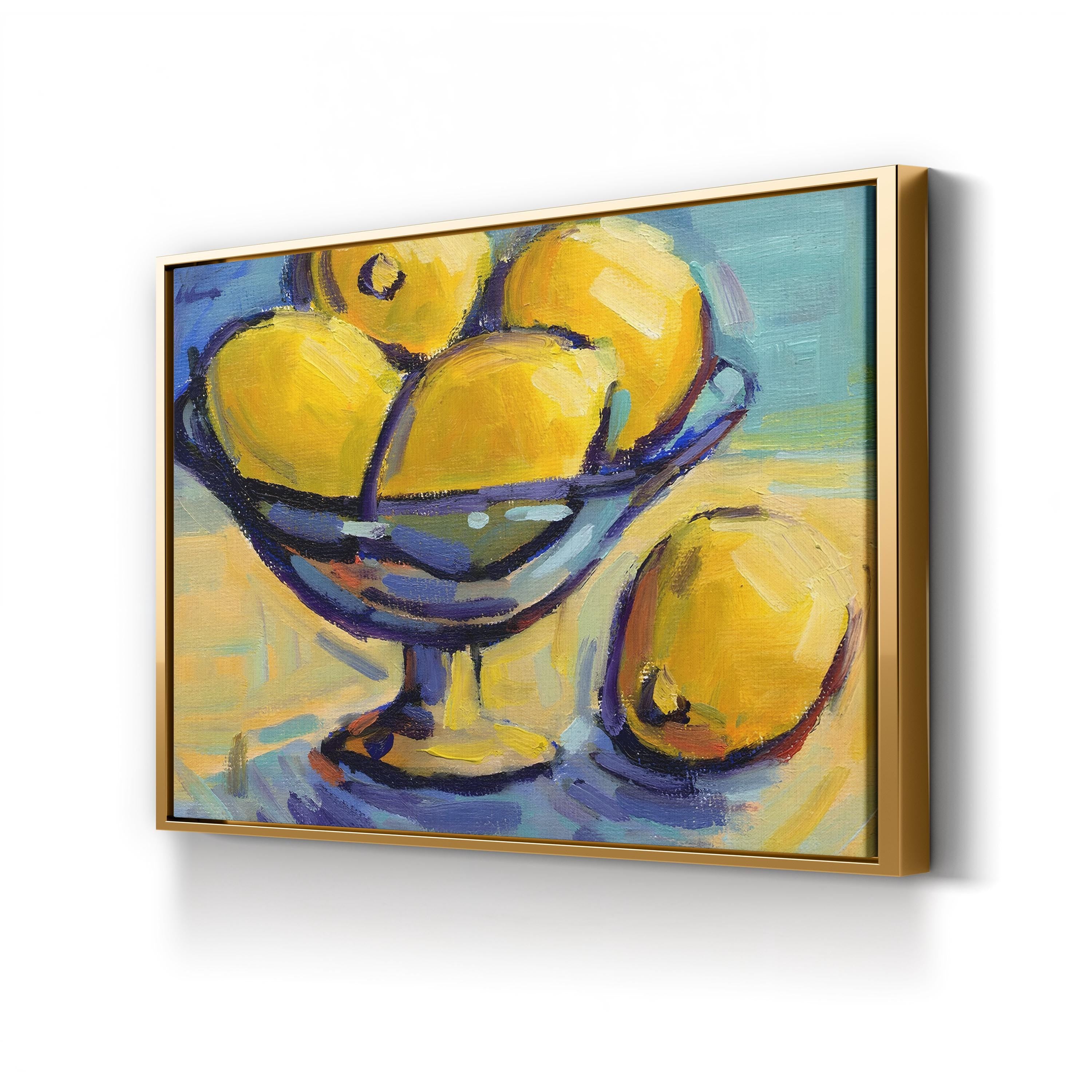 Lemons 2 Wall Art by Konnie Kim | Contemporary Abstract Citrus Painting