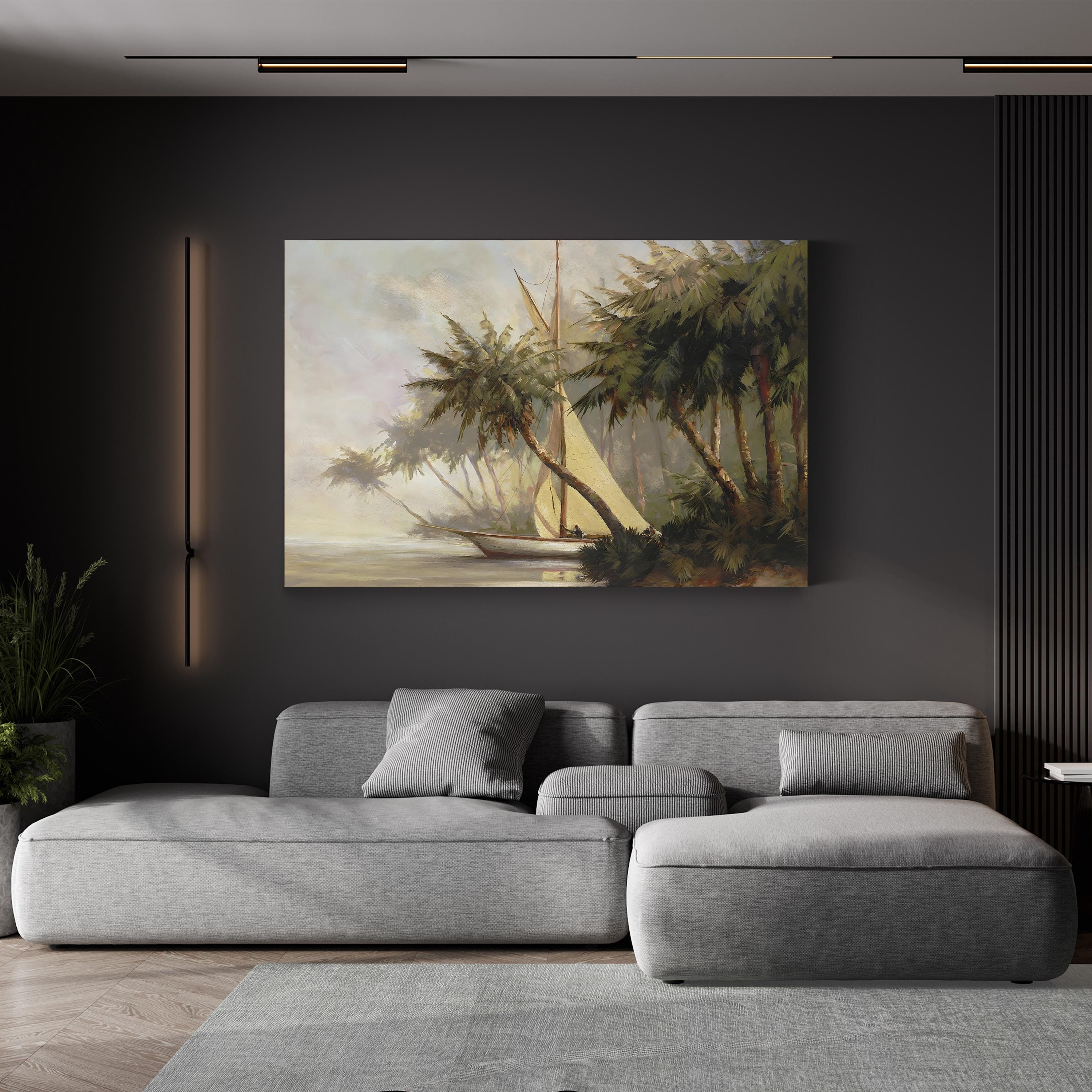 Leaving Out | Abstract Sailboat Coastal Wall Art