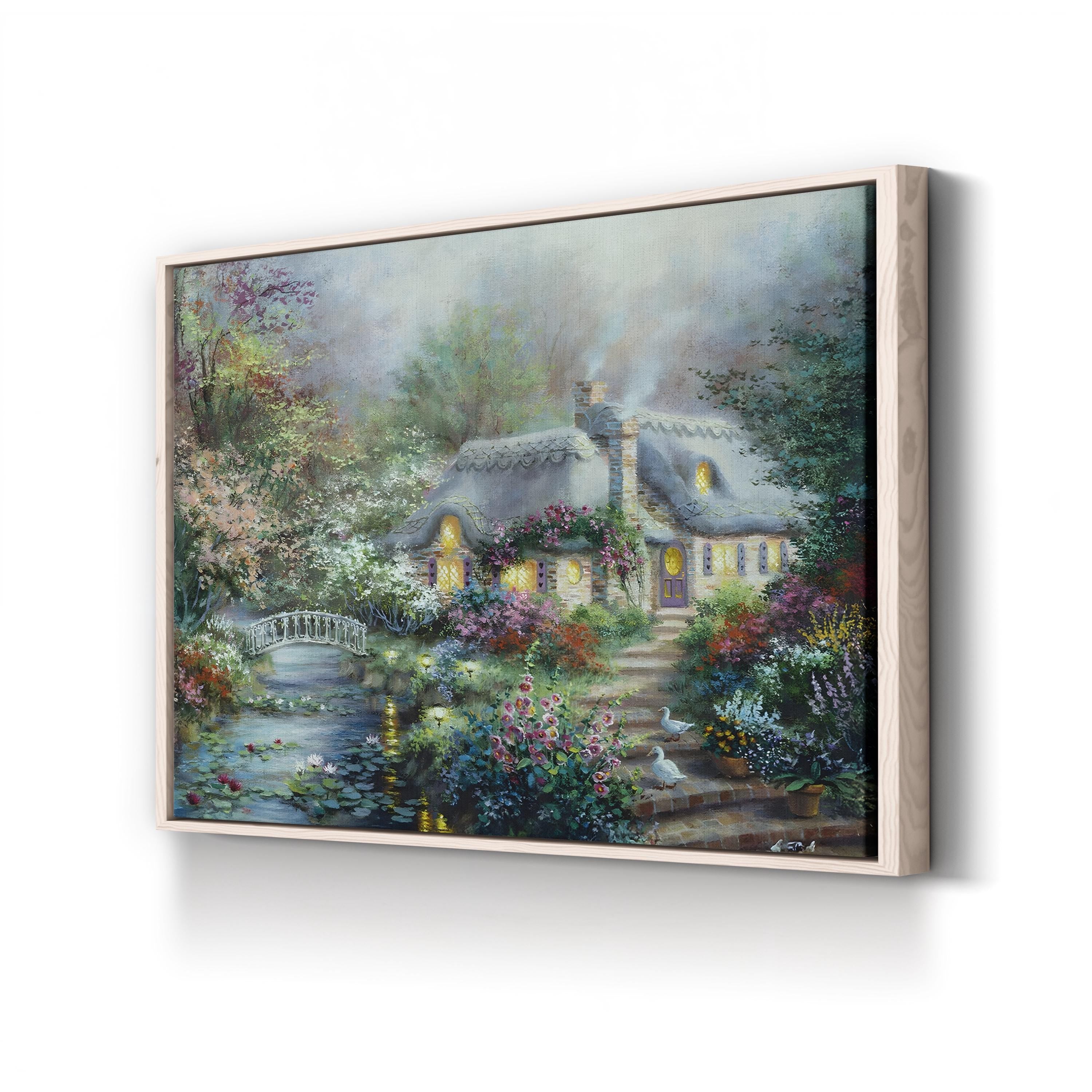 Little River Cottage by Nicky Boehme canvas print in Natural Framed Canvas