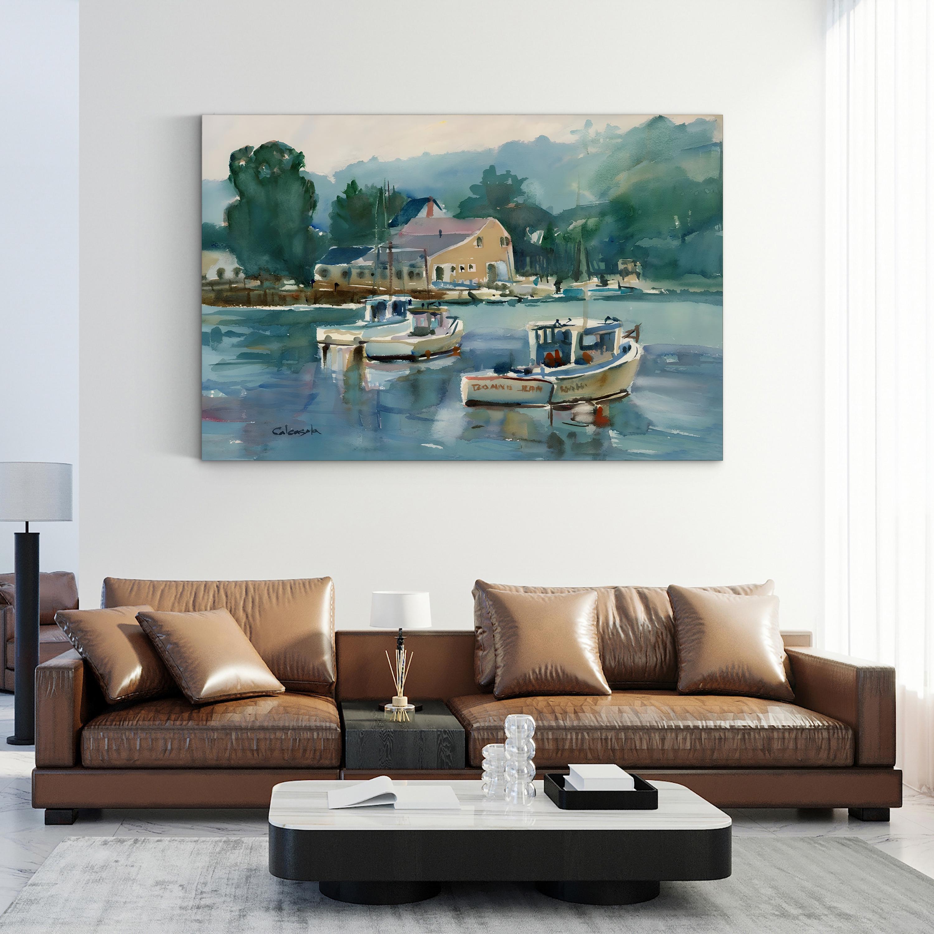 Maine Lobster Boats Wall Art by Stephen Calcasola