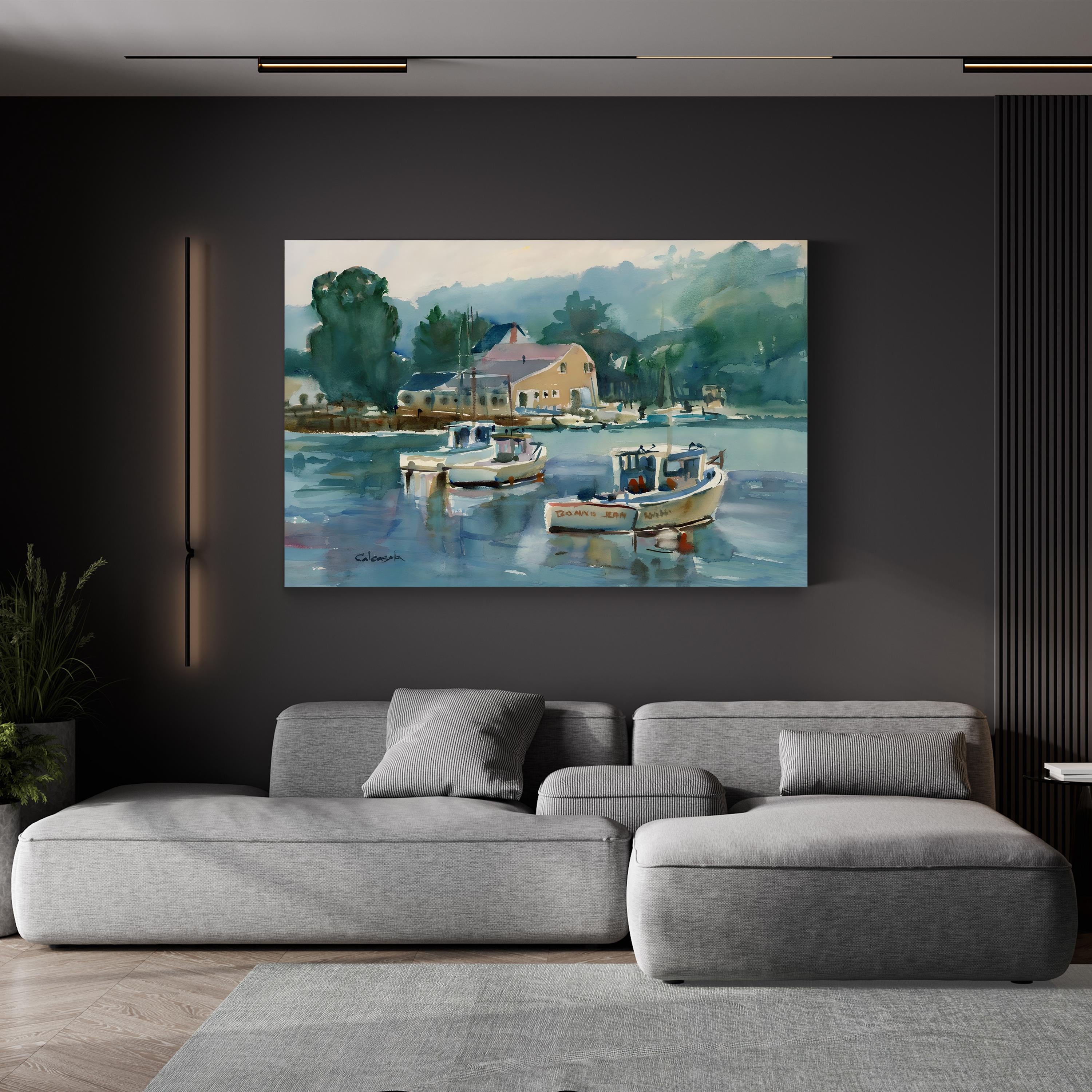 Maine Lobster Boats Wall Art by Stephen Calcasola