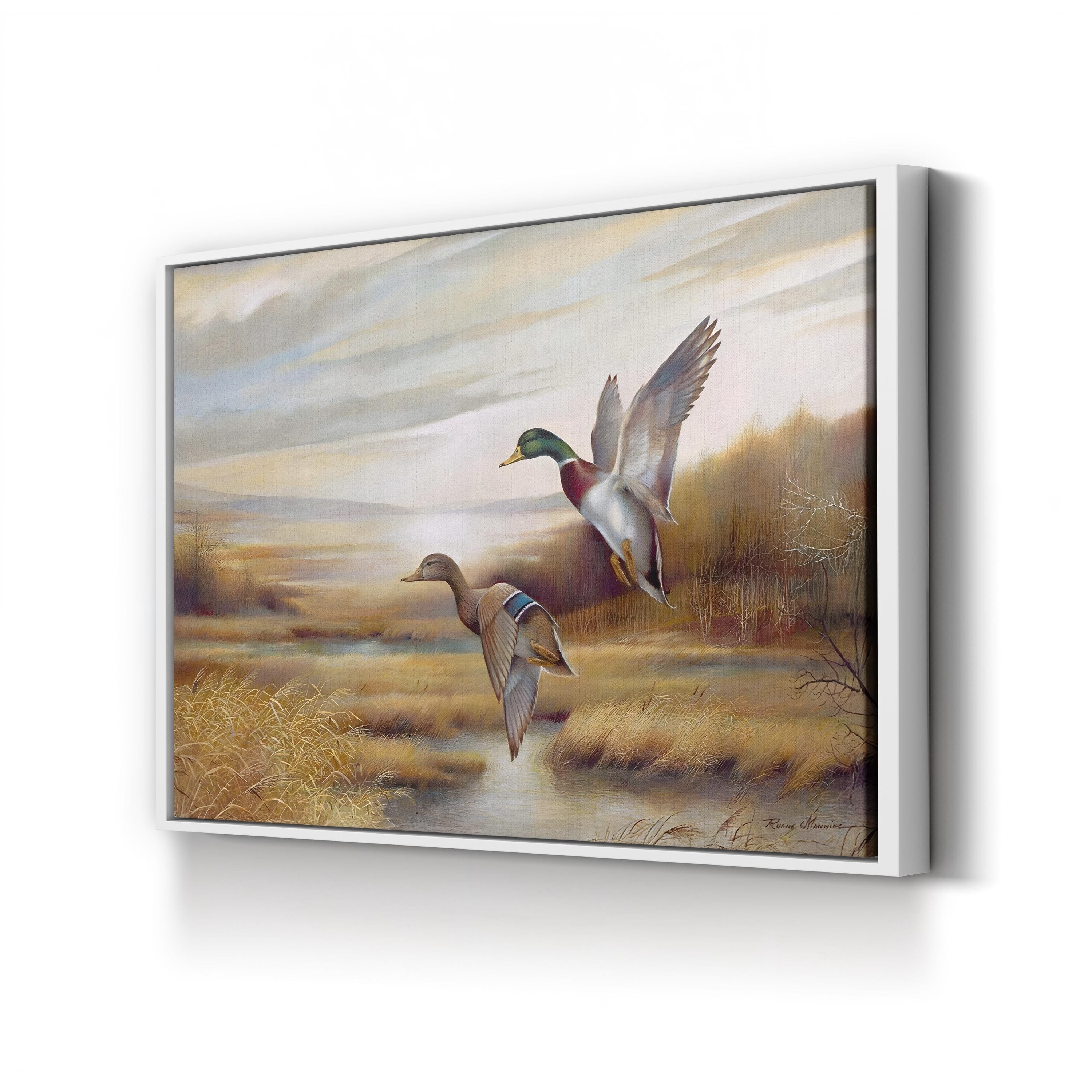 Mallards Wall Art by Ruane Manning – Contemporary Wildlife Landscape Canvas