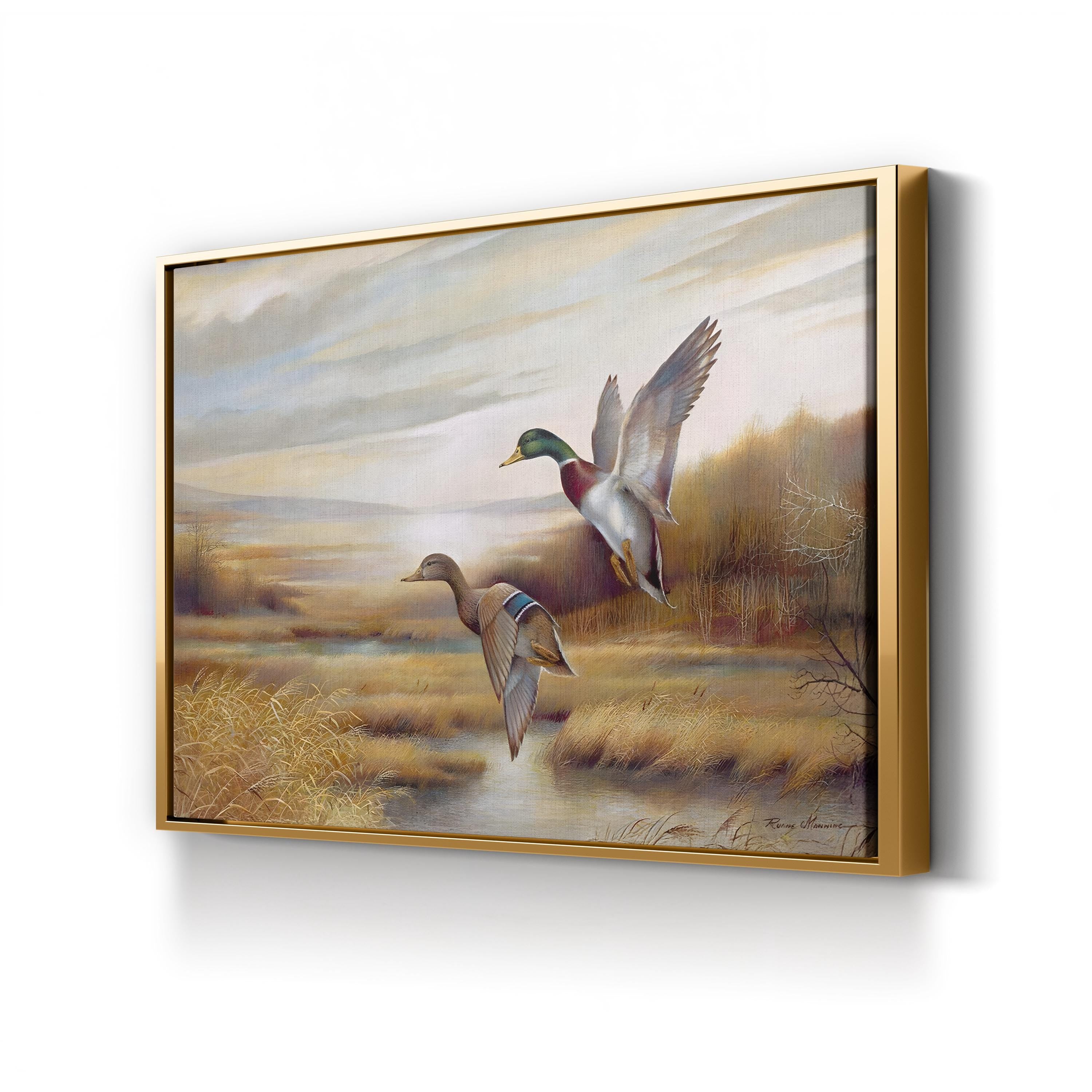 Mallards Wall Art by Ruane Manning – Contemporary Wildlife Landscape Canvas