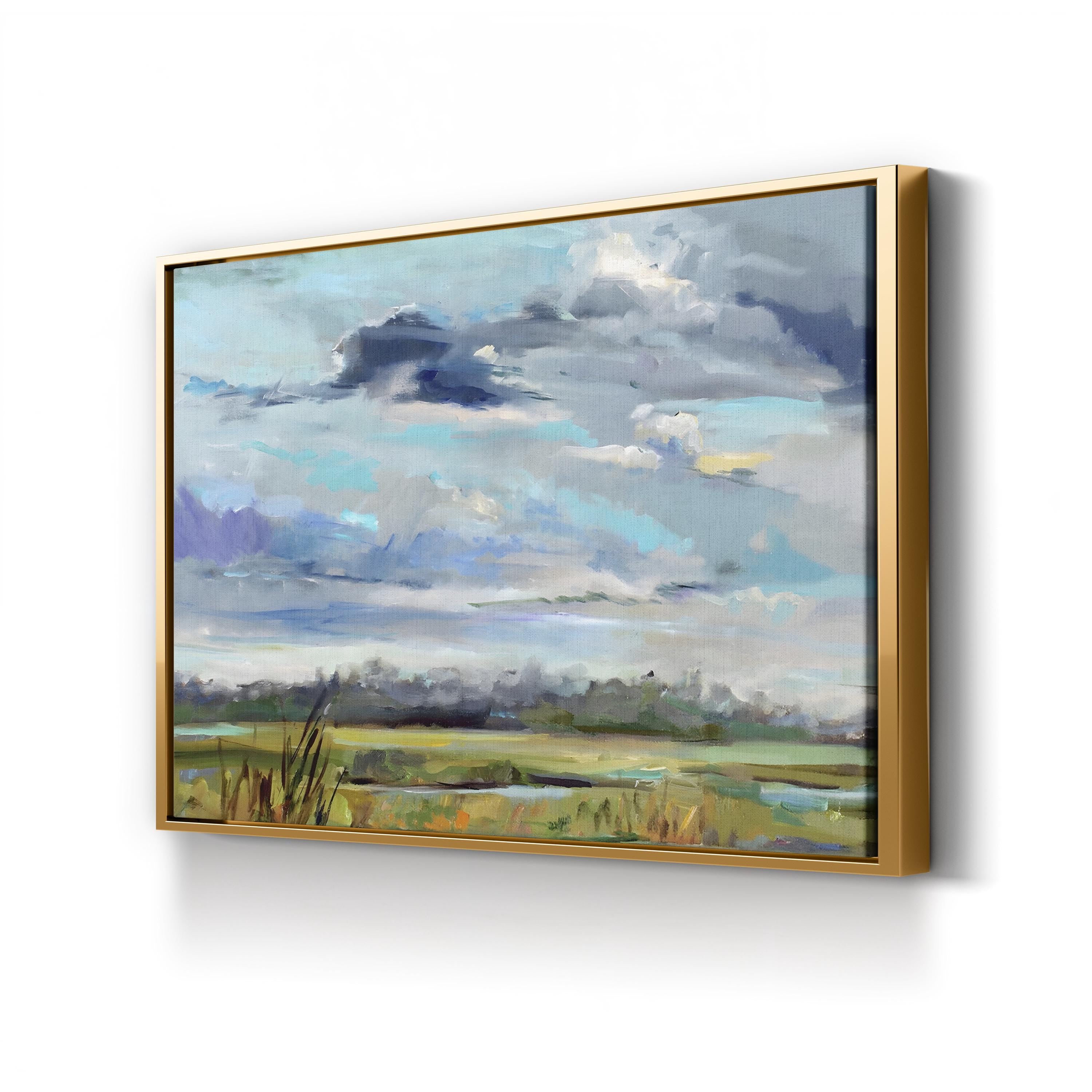 Marsh Skies Wall Art by Carol Hallock – Contemporary Marshland Landscape Canvas