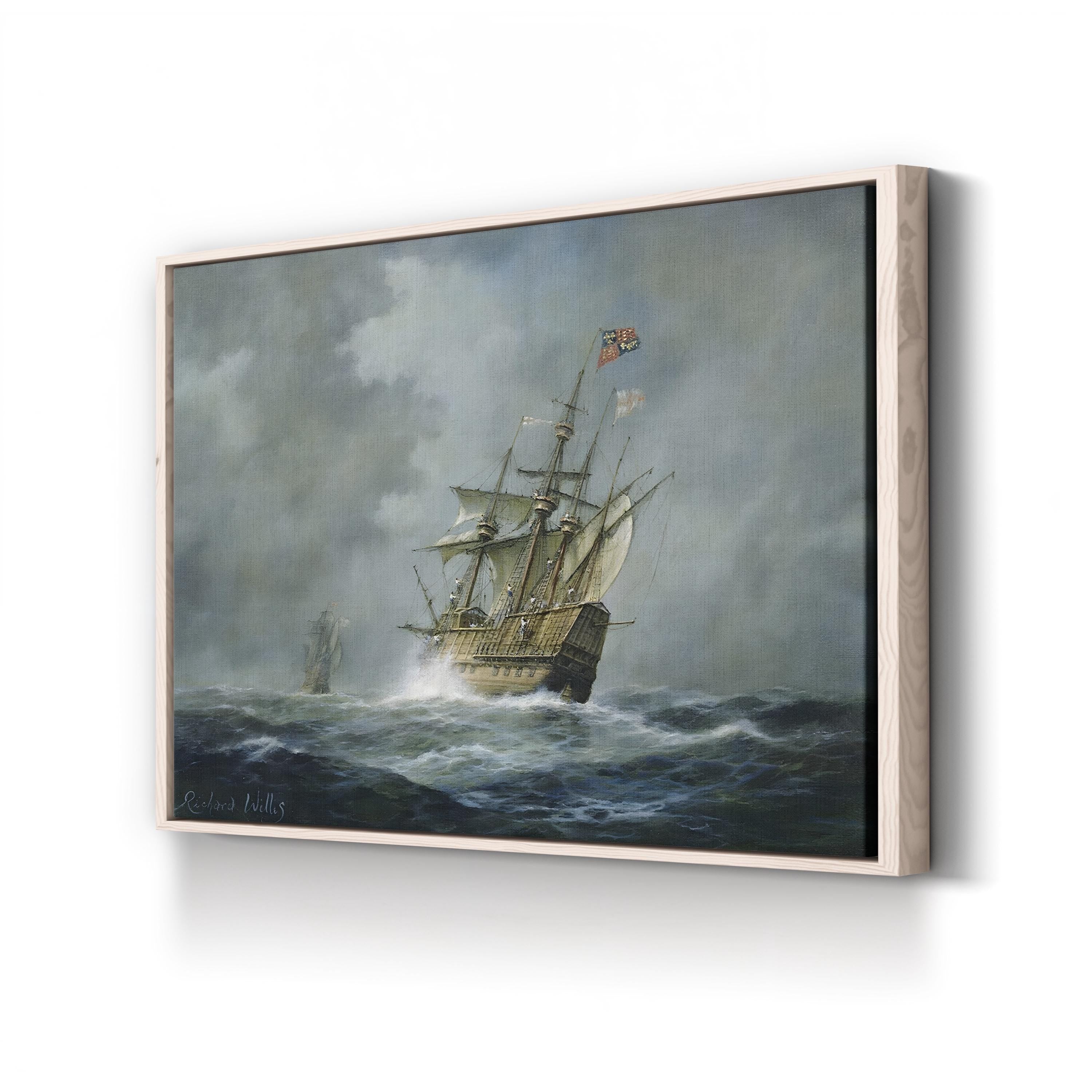 Mary Rose Ship Wall Art by Richard Willis – Stormy Naval Seascape Canvas