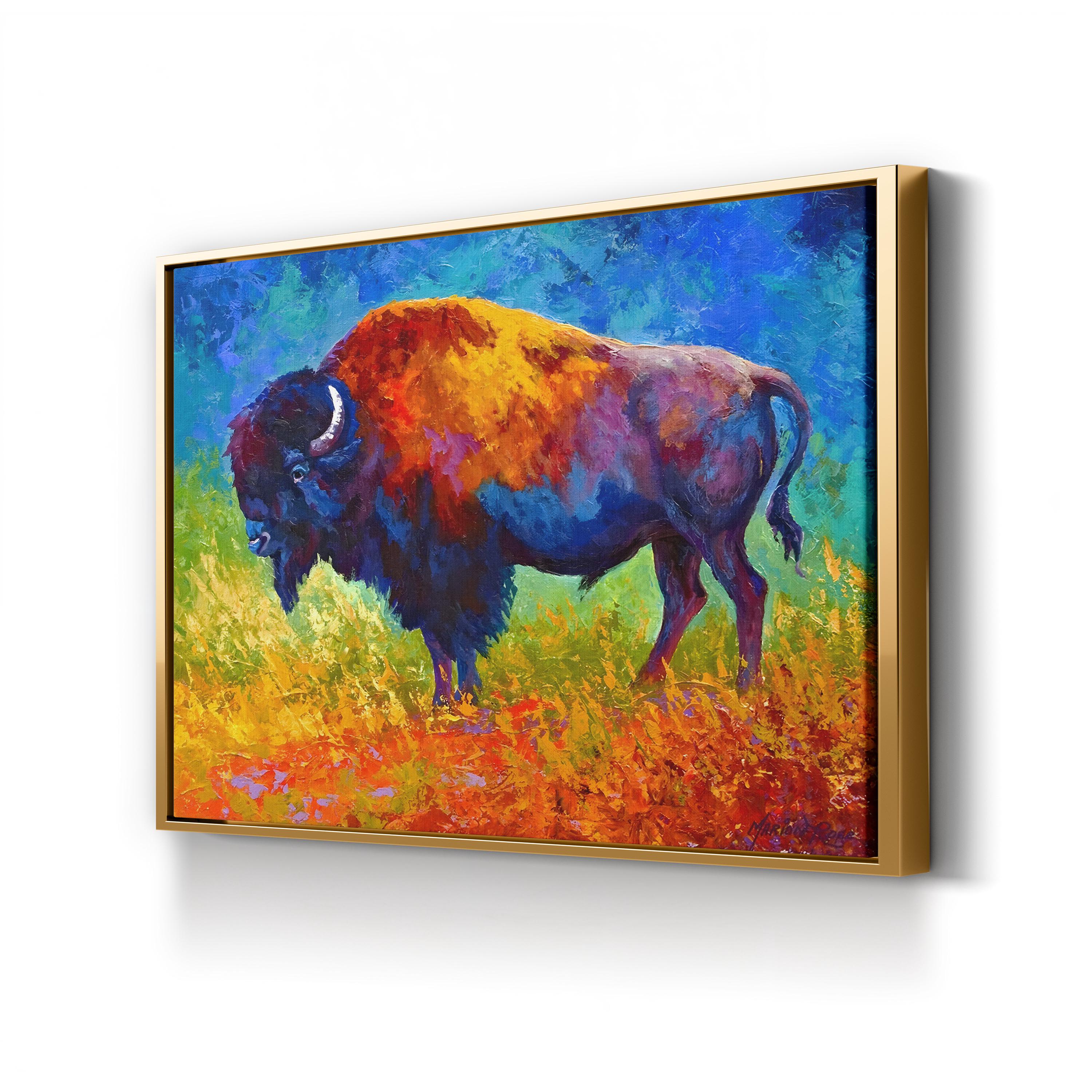 Master Bison Wall Art by Marion Rose | Contemporary Colorful Wildlife Canvas