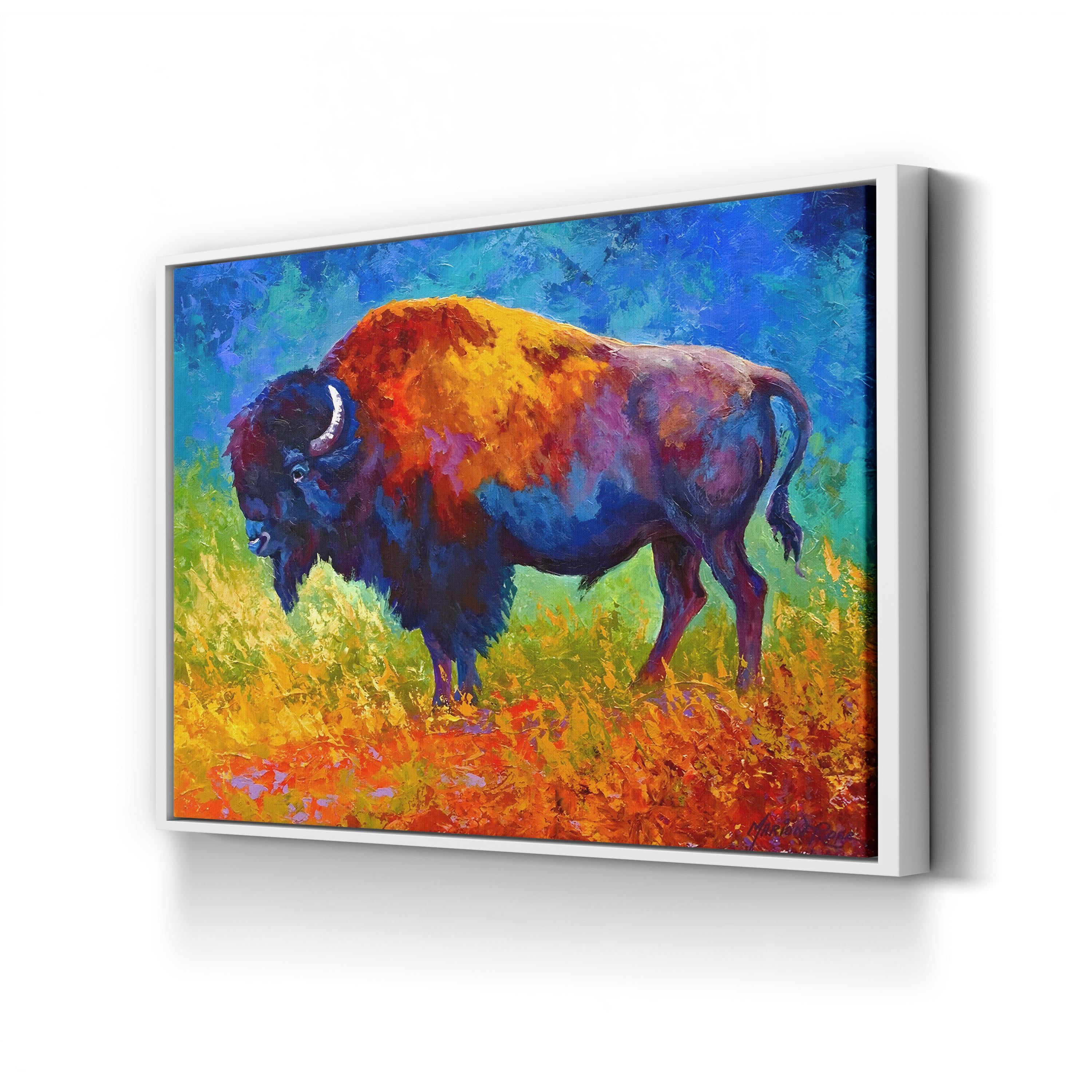 Master Bison Wall Art by Marion Rose | Contemporary Colorful Wildlife Canvas