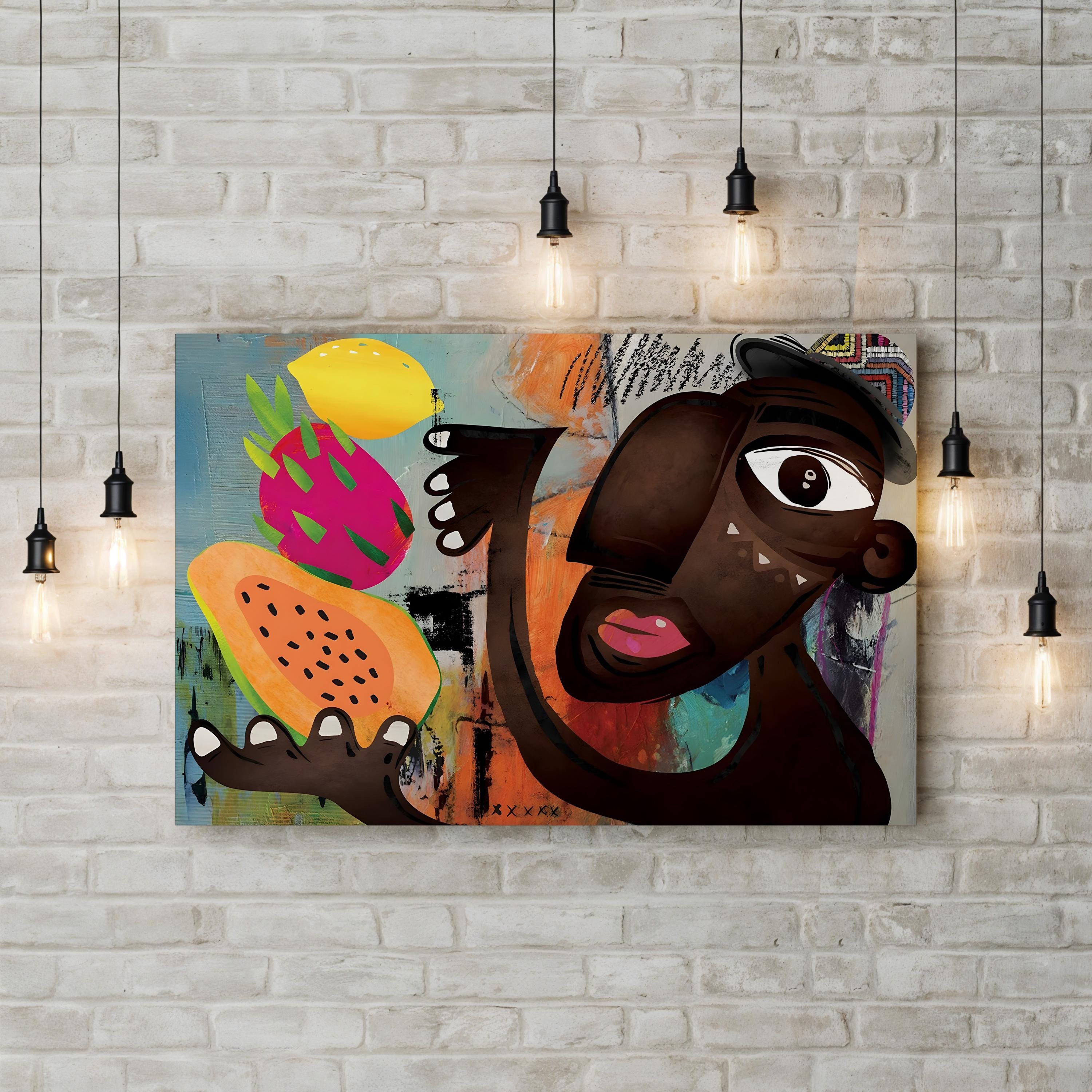 Melon Man Funky Portrait – Nikki Chu Wall Art | Contemporary Pop Canvas Print